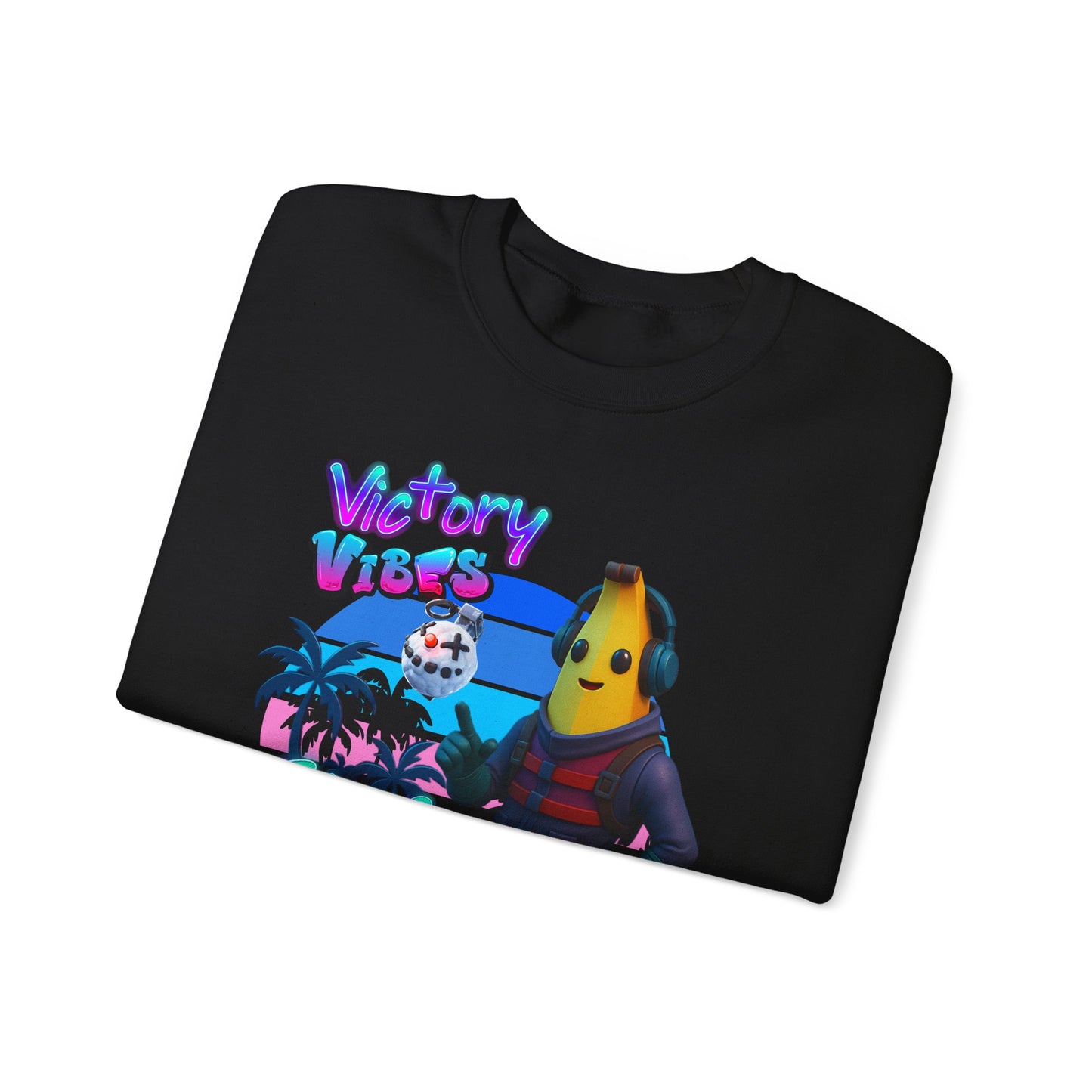Victory Fortnite Vibes Banana Crewneck Sweatshirt - Unisex Heavy Blend
