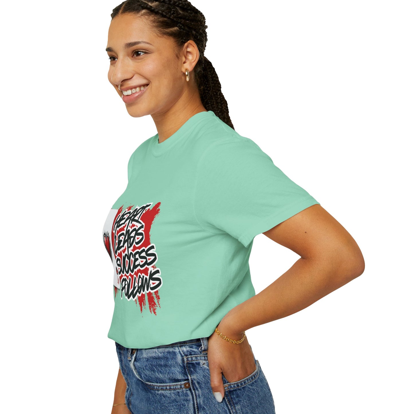 Heart Leads Success Unisex Heavy Cotton Tee | Graphic Tee | Casual Wear | Gift for Gamers | Inspirational Fashion | Streetwear