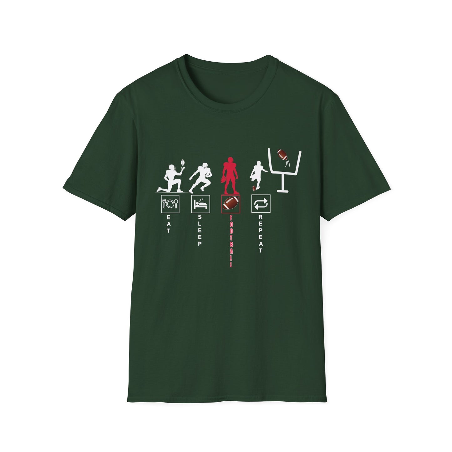 Football Life Unisex T-Shirt - Eat, Sleep, Football, Repeat