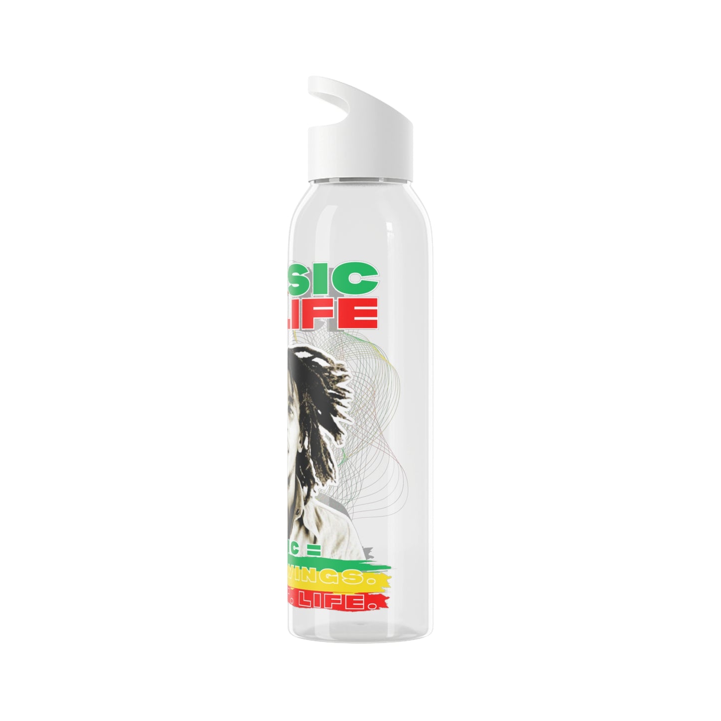 Bob Reggae- Music is Life Water Bottle, Wasserflasche