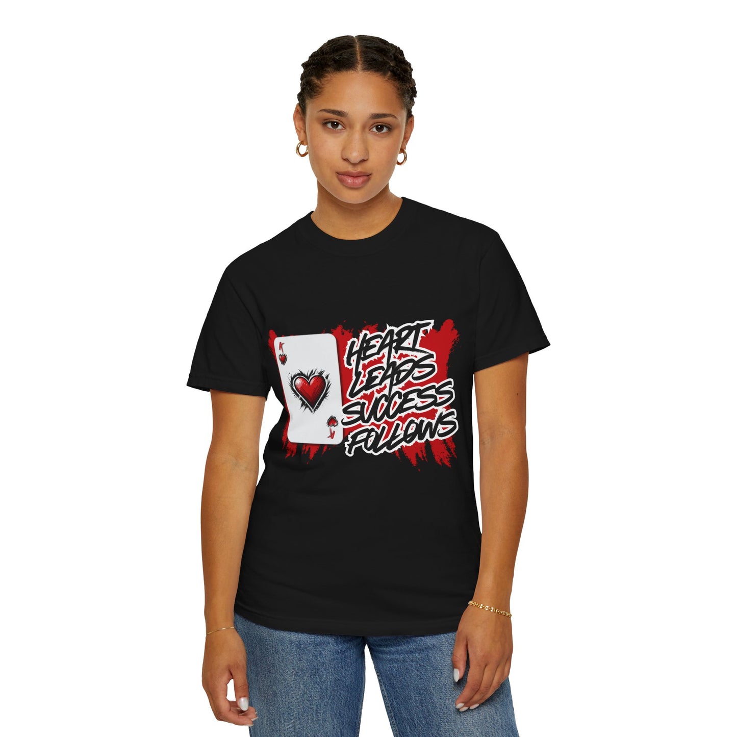 Heart Leads Success Unisex Heavy Cotton Tee | Graphic Tee | Casual Wear | Gift for Gamers | Inspirational Fashion | Streetwear
