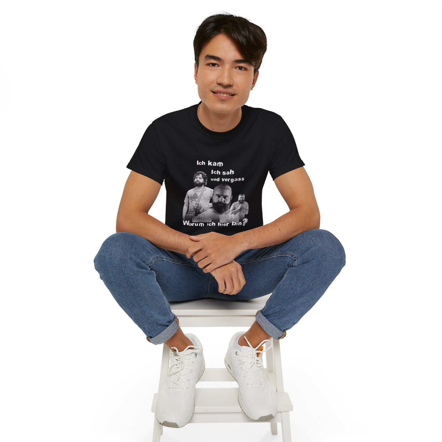 T ShirtUnisex Witz Alan Garner– Ich kam ich sah und vergaß - Warum ich hier bin!