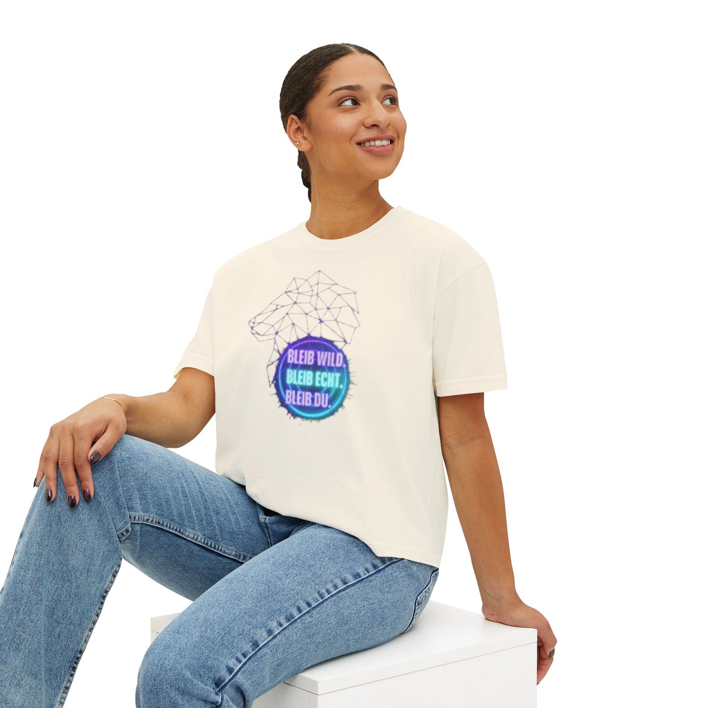 Wild Spirit Women's Boxy Tee | Motivational Graphic Top | Casual Wear, Gift for Nature Lovers, Birthday, Inspirational Tees