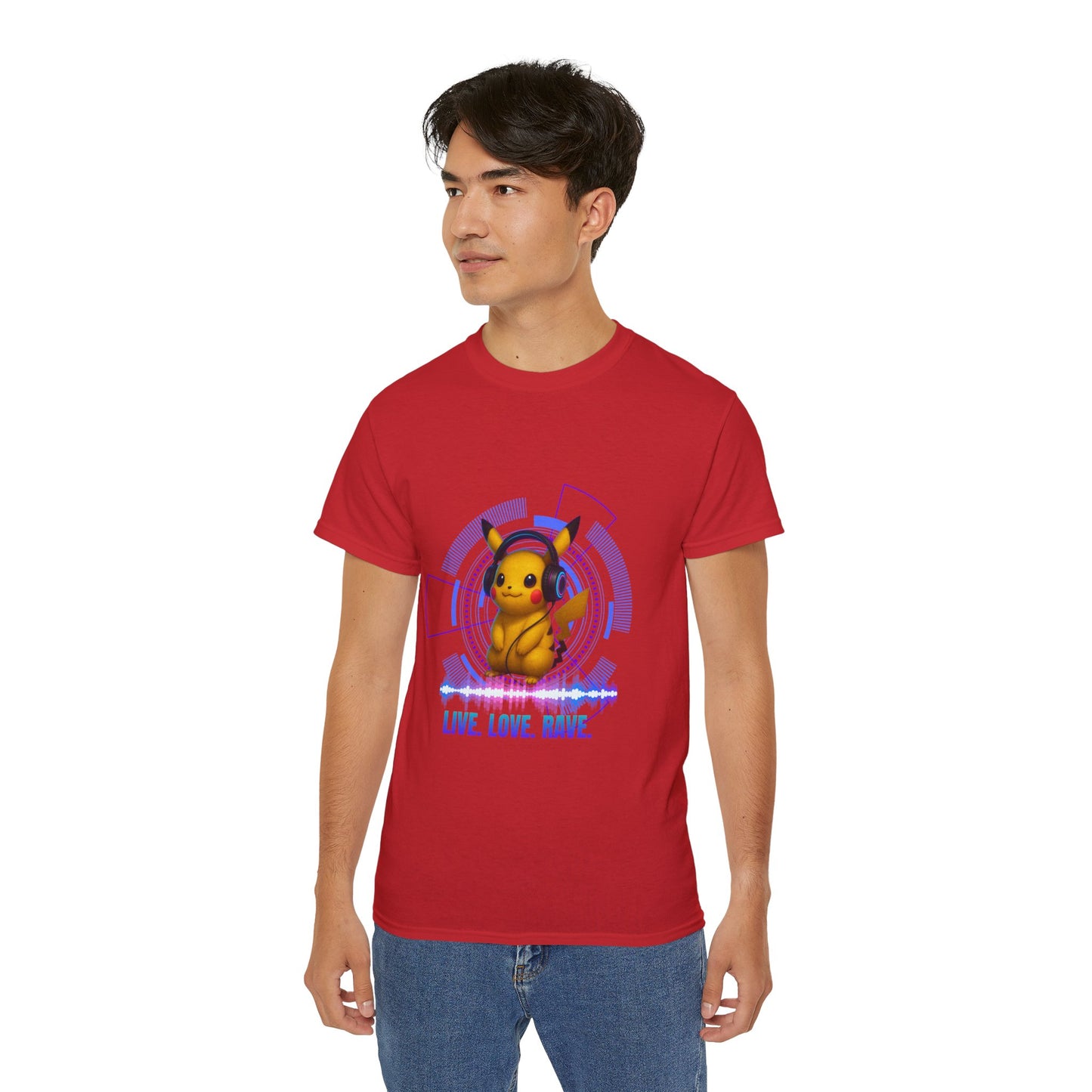 Rave T-Shirt, Fun Music Shirt, Live Love Rave - Techno - Pokemon