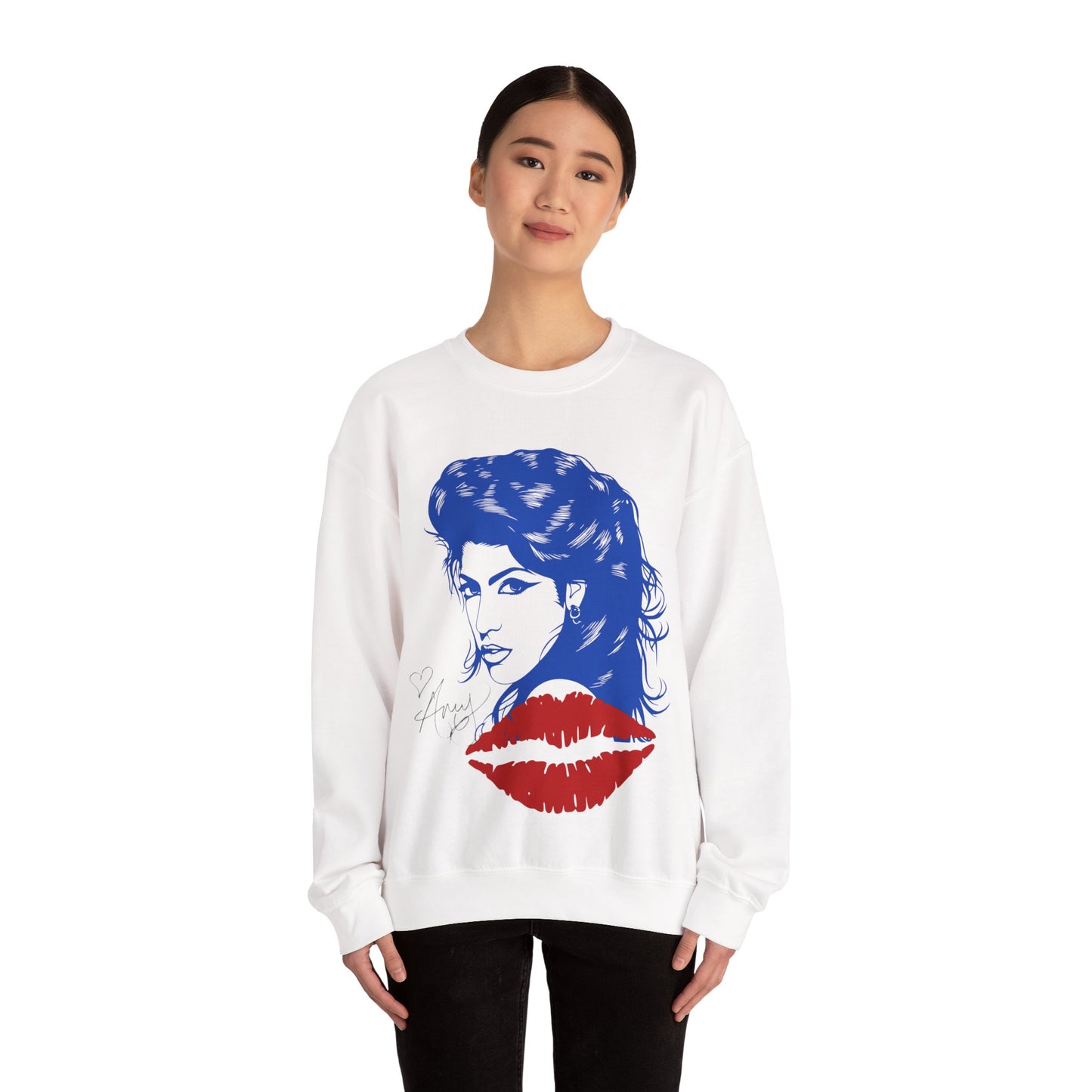 Amy Retro Kiss Graphic Hooded Sweatshirt for Fashion Lovers
