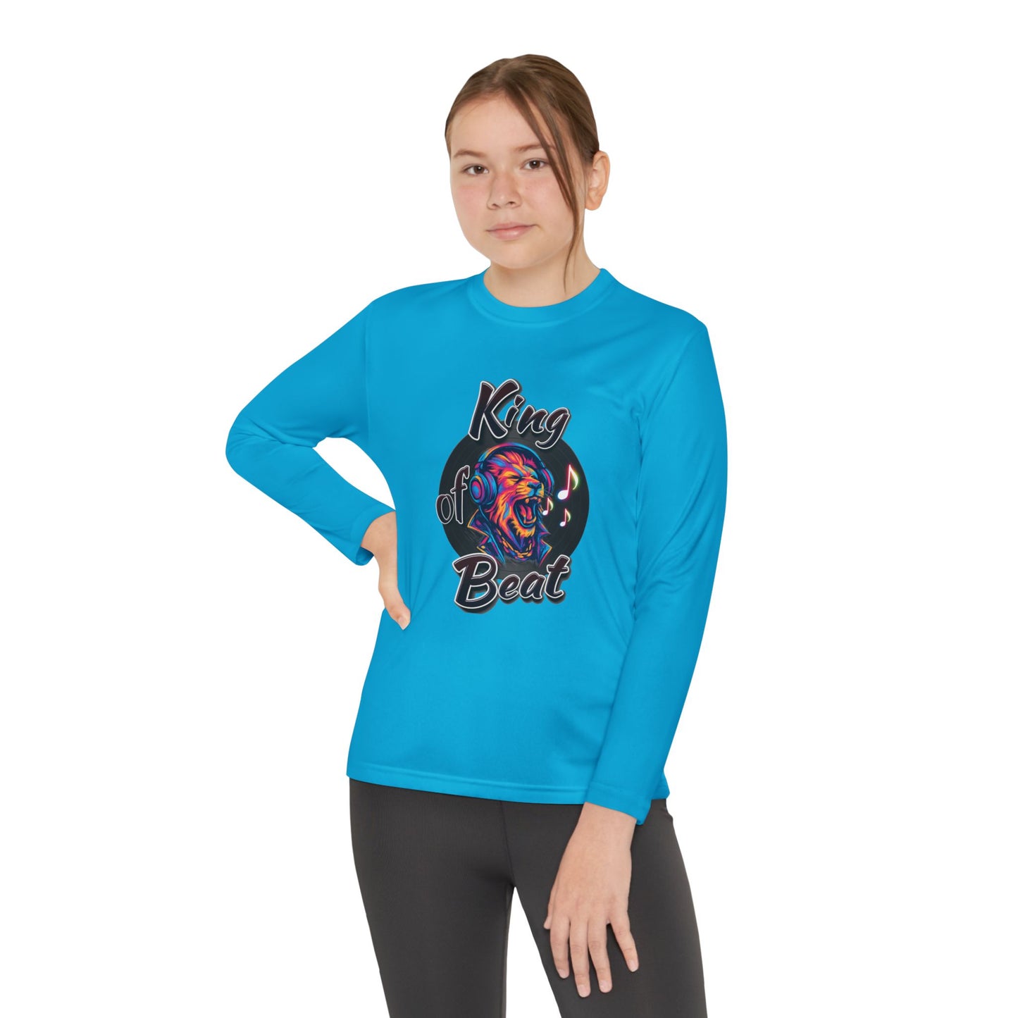 King of Beat Youth Long Sleeve Tee - Perfect for Young Musicians!