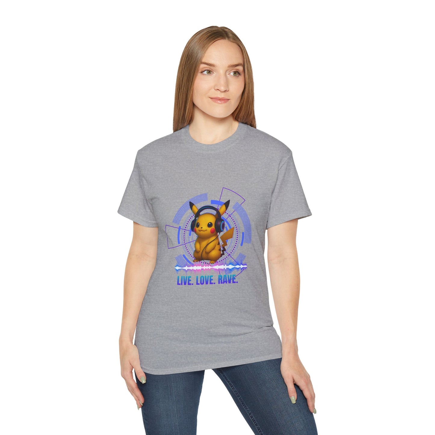 Rave T-Shirt, Fun Music Shirt, Live Love Rave - Techno - Pokemon