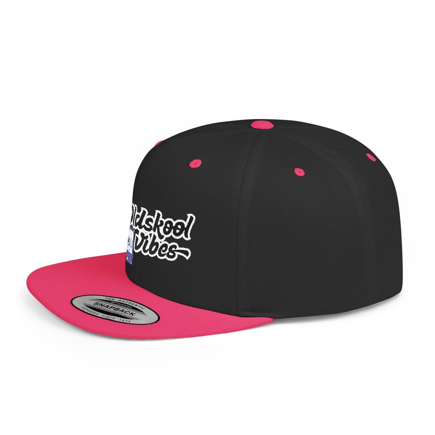 Oldschool Vibes Flat Bill Snapback Cap | Retro Style Hat for Casual Wear