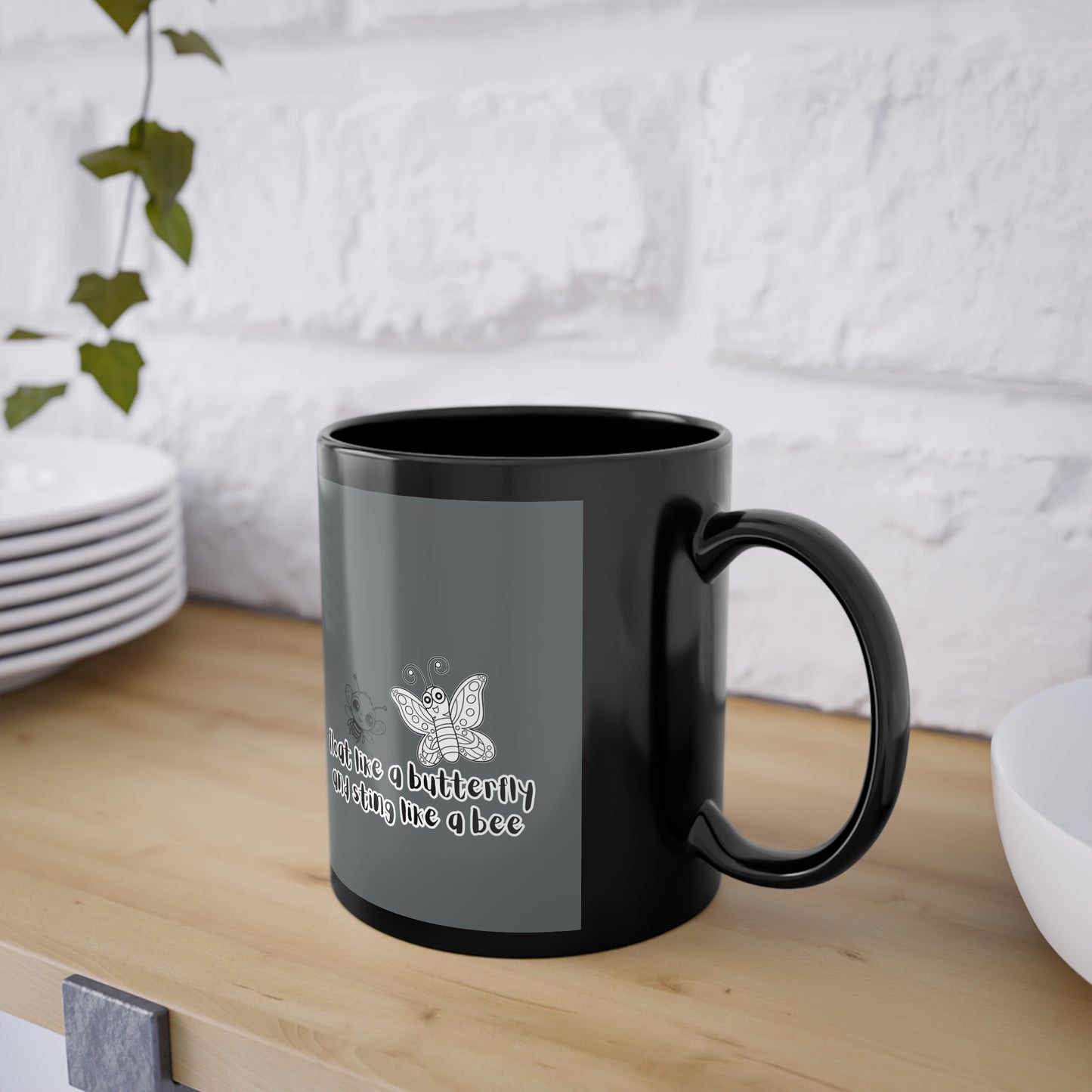 Motivational Black Coffee Mug Cup Tasse - Inspire Your Day mit Muhammed Ali C
