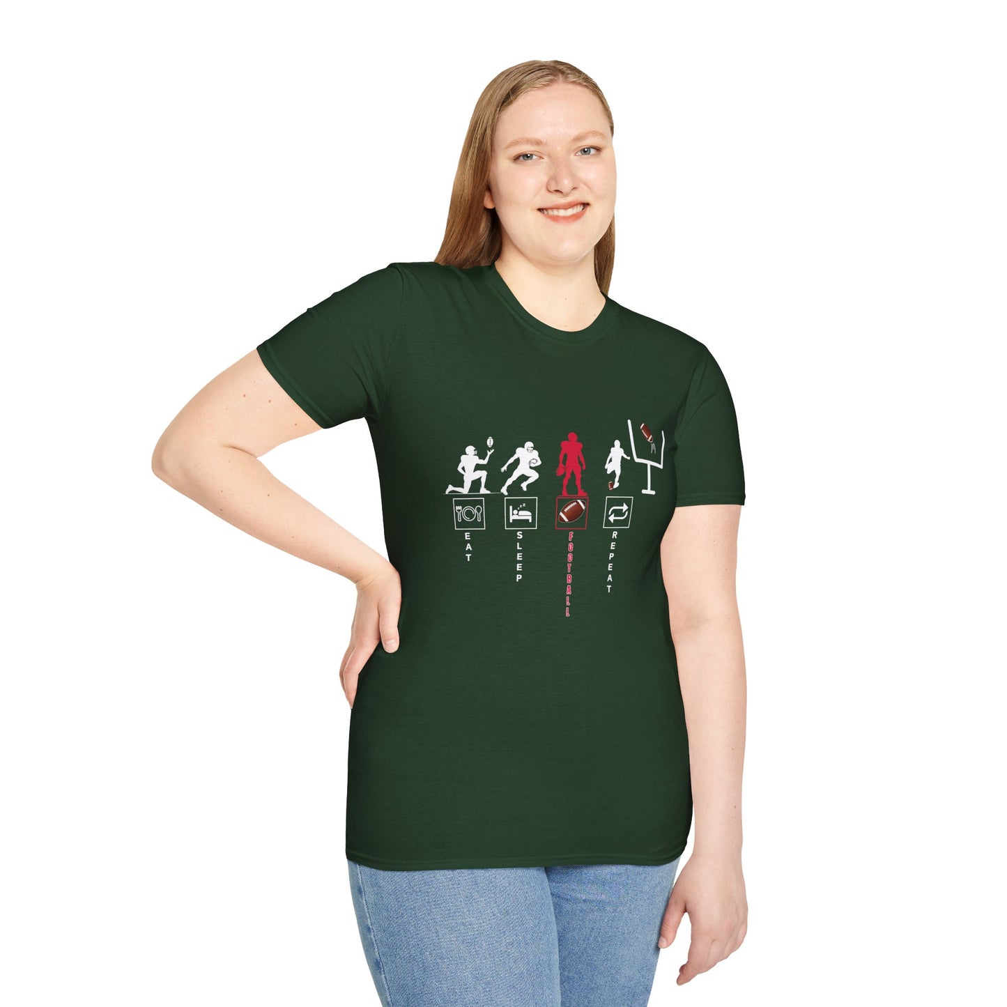Football Life Unisex T-Shirt - Eat, Sleep, Football, Repeat