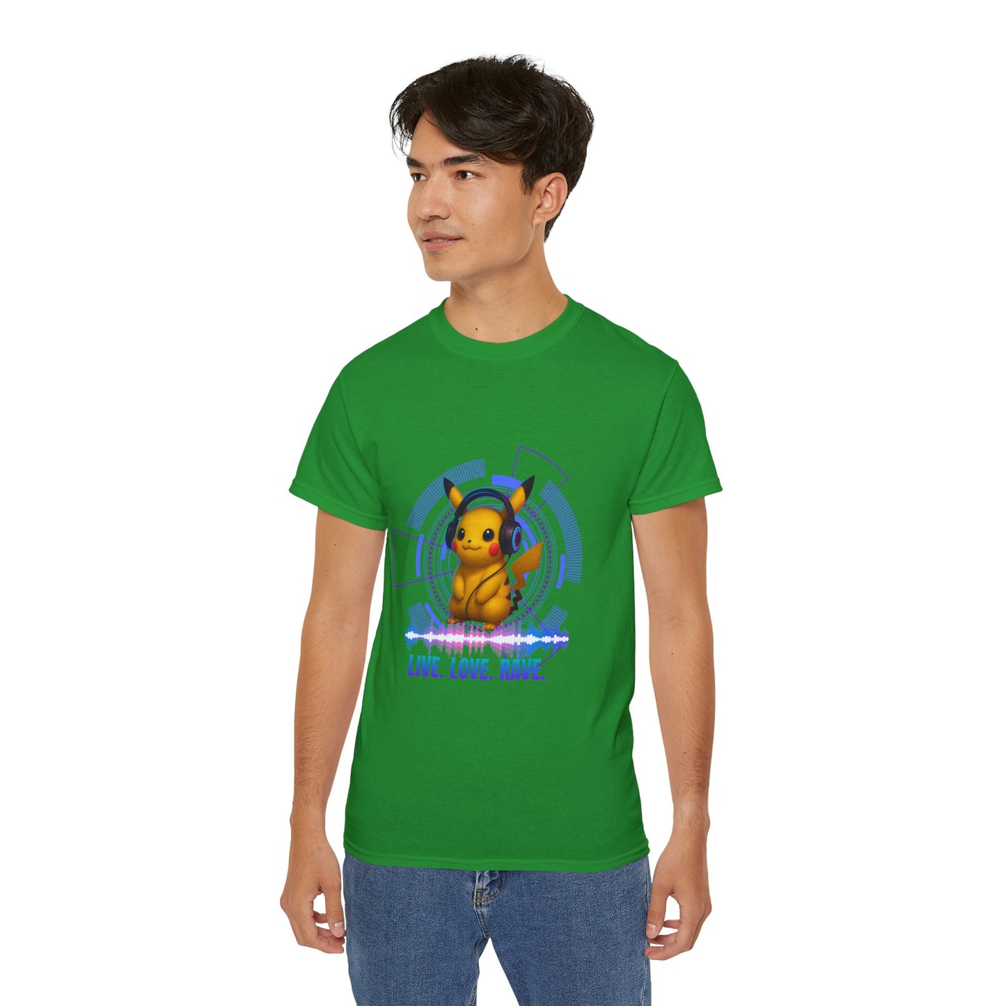 Rave T-Shirt, Fun Music Shirt, Live Love Rave - Techno - Pokemon