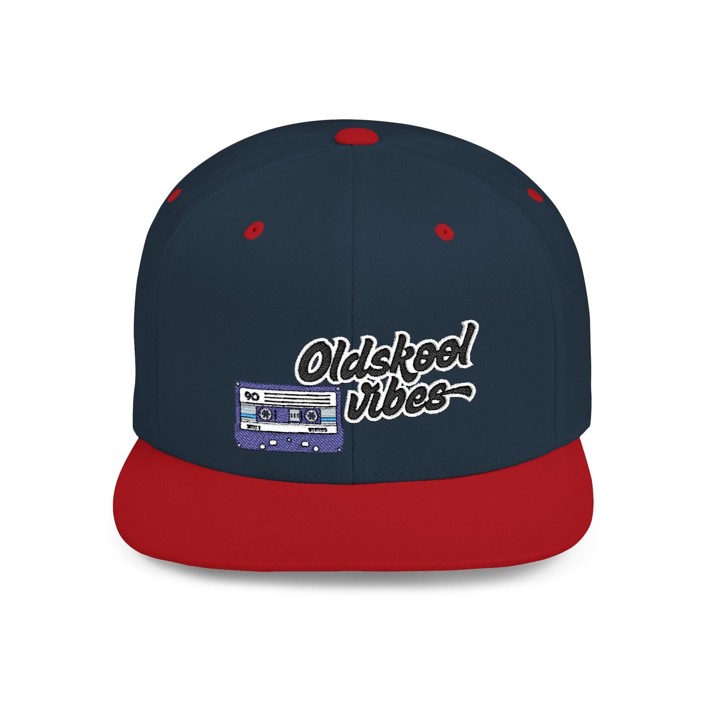 Oldschool Vibes Flat Bill Snapback Cap | Retro Style Hat for Casual Wear