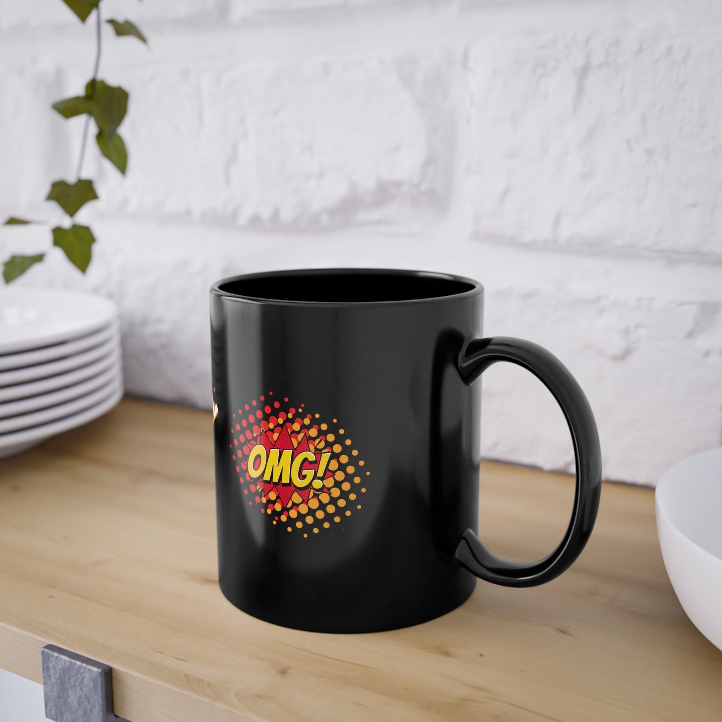 Vintage Inspired Black Coffee Mug - "Yes Daddy" Cup