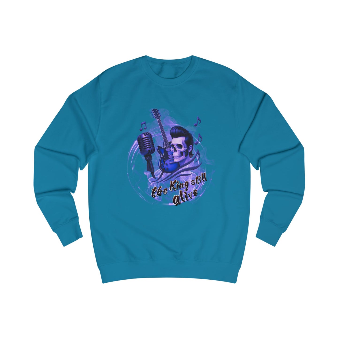 Rock 'n' Roll Skull Sweatshirt - "The King Still Alive" Unisex Crewneck