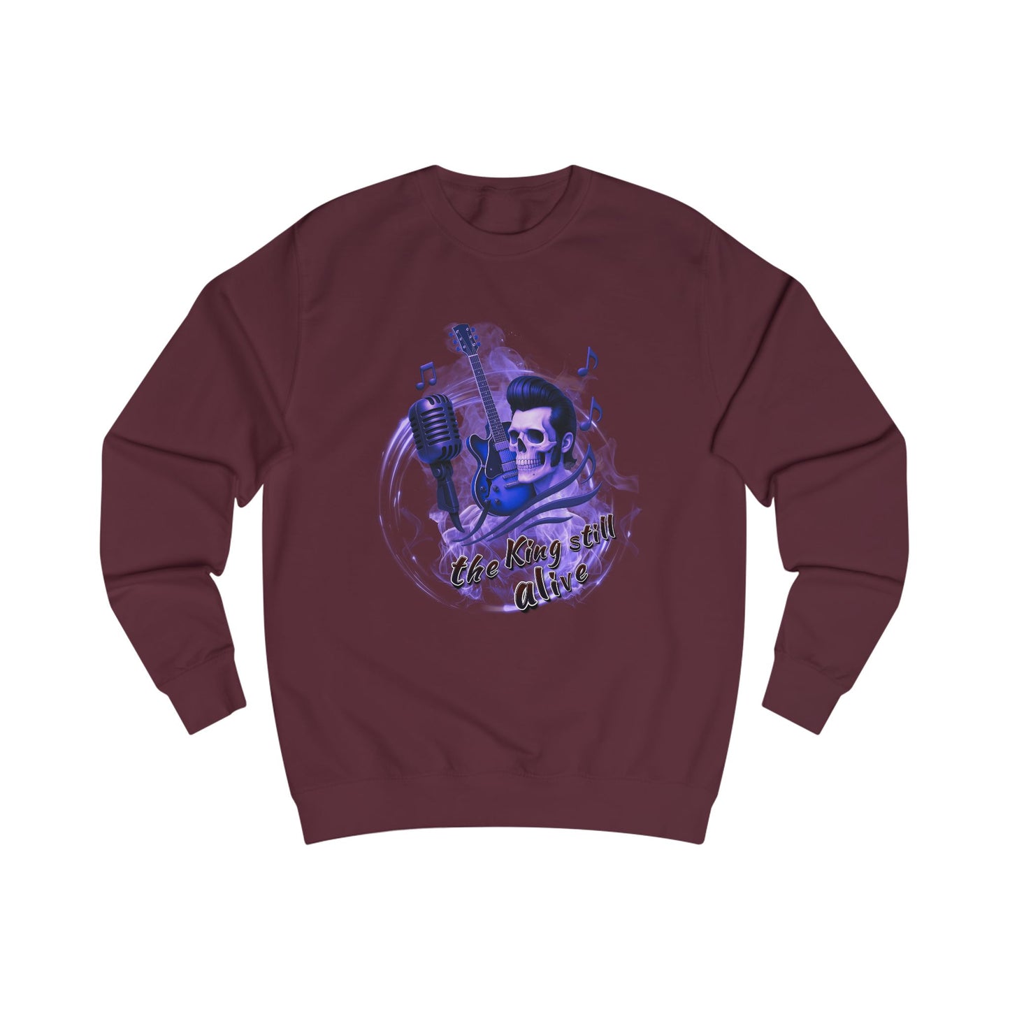 Rock 'n' Roll Skull Sweatshirt - "The King Still Alive" Unisex Crewneck