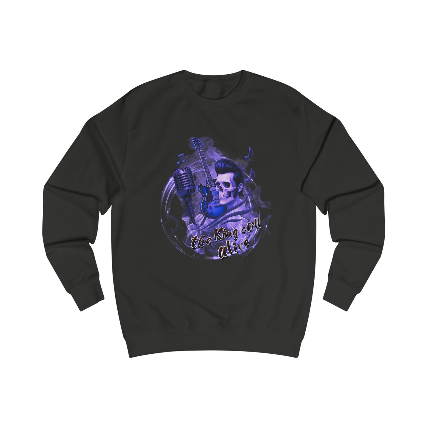 Rock 'n' Roll Skull Sweatshirt - "The King Still Alive" Unisex Crewneck