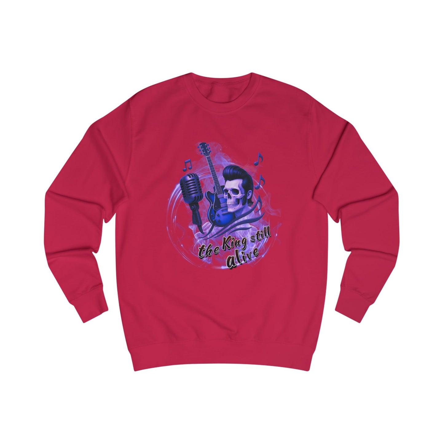 Rock 'n' Roll Skull Sweatshirt - "The King Still Alive" Unisex Crewneck