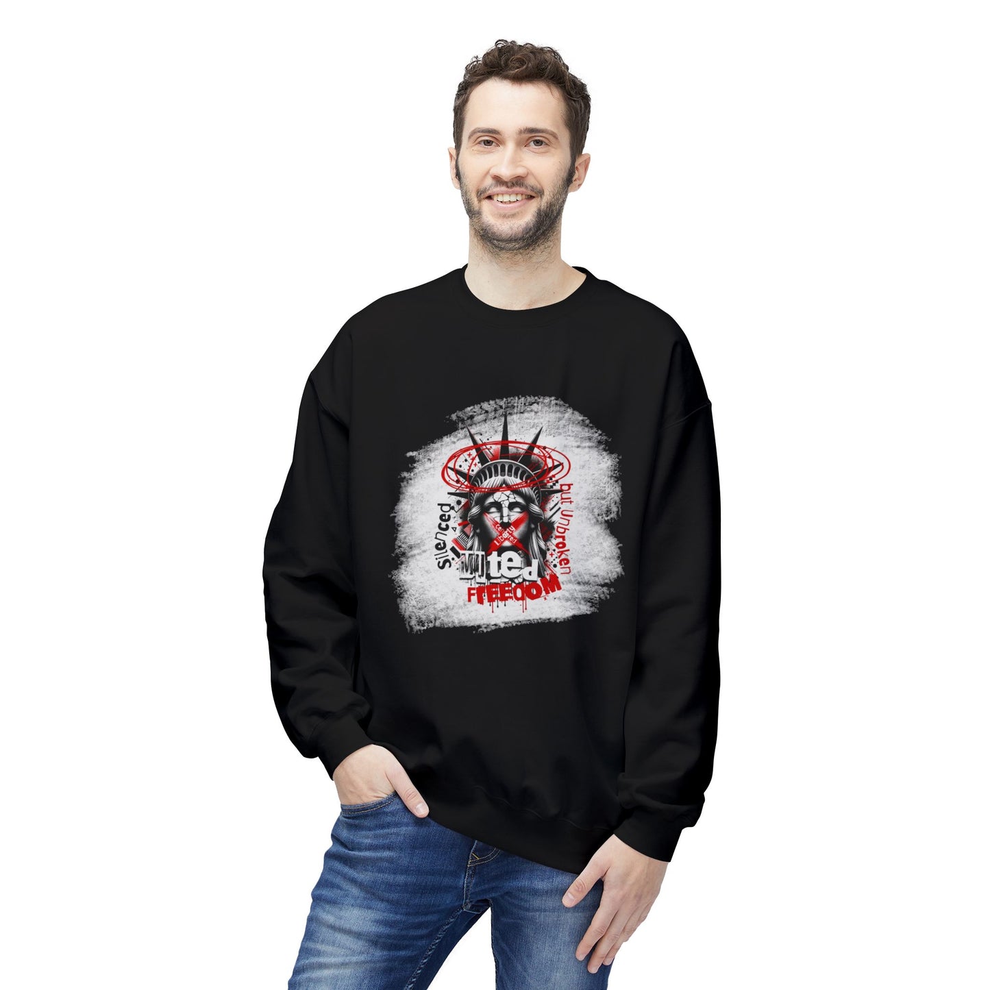 Freedom Statement Sweatshirt - Freiheitstatue muted but not unbroken