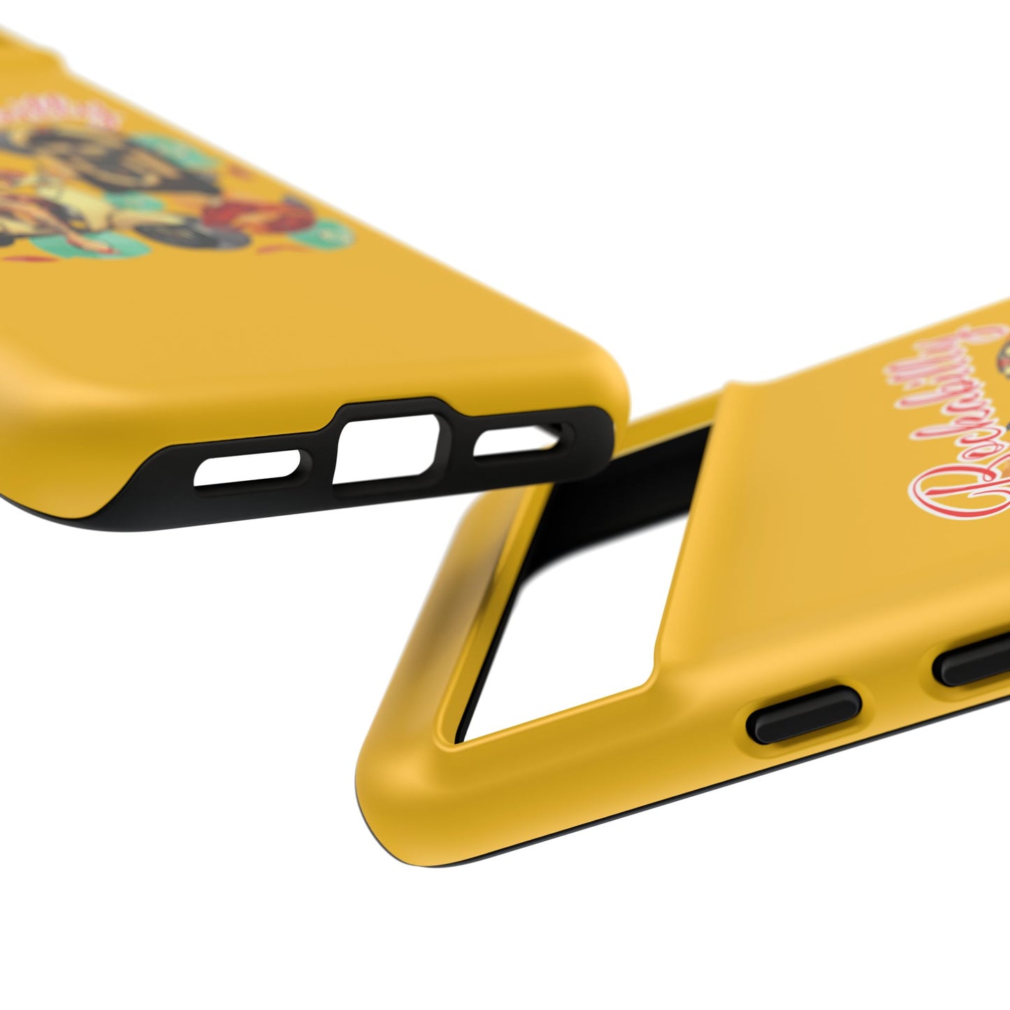 Rockabilly Phone Case, Vintage Scooter Design, Retro Style Cover, Fun Gift for Music Lovers, Yellow Tough Cases