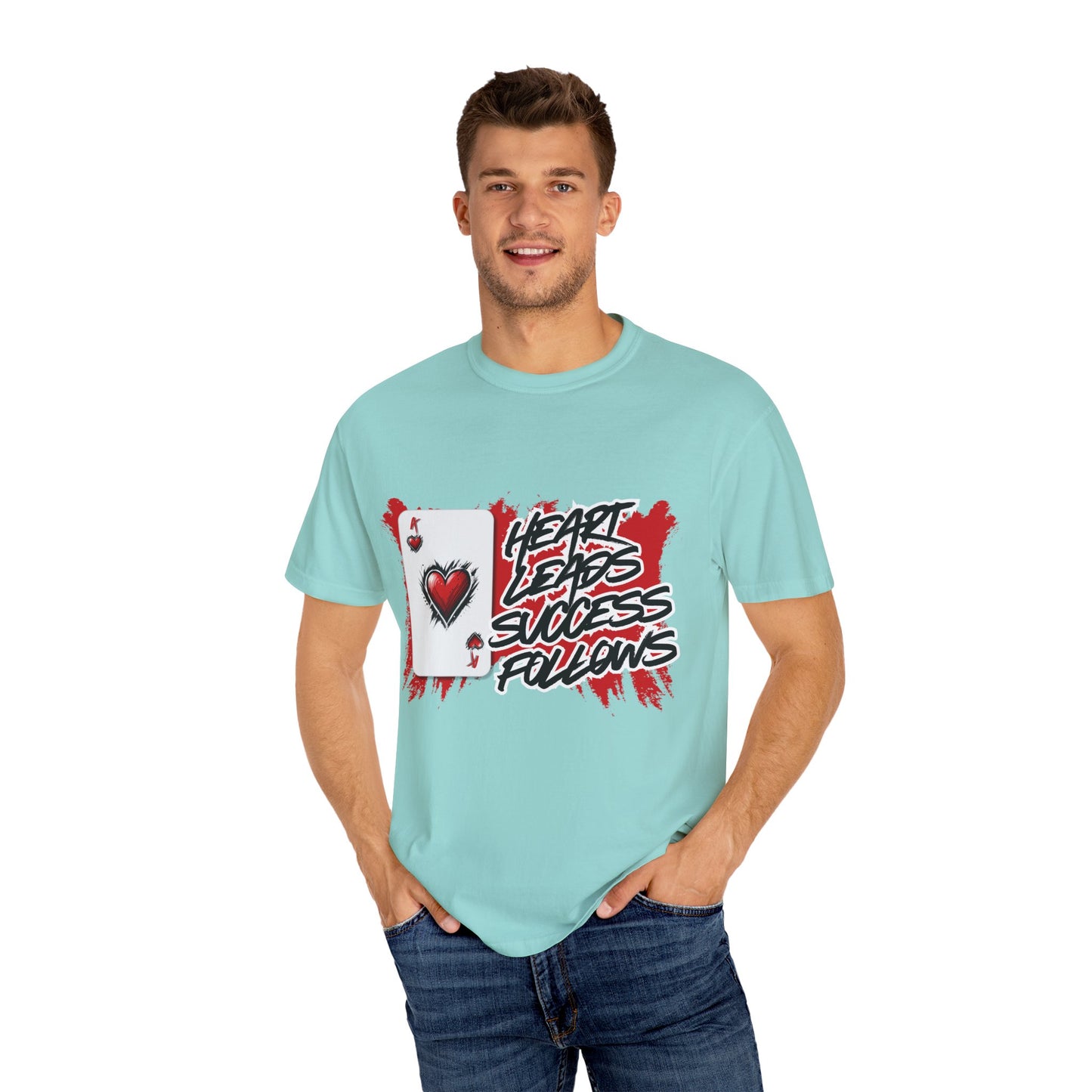 Heart Leads Success Unisex Heavy Cotton Tee | Graphic Tee | Casual Wear | Gift for Gamers | Inspirational Fashion | Streetwear
