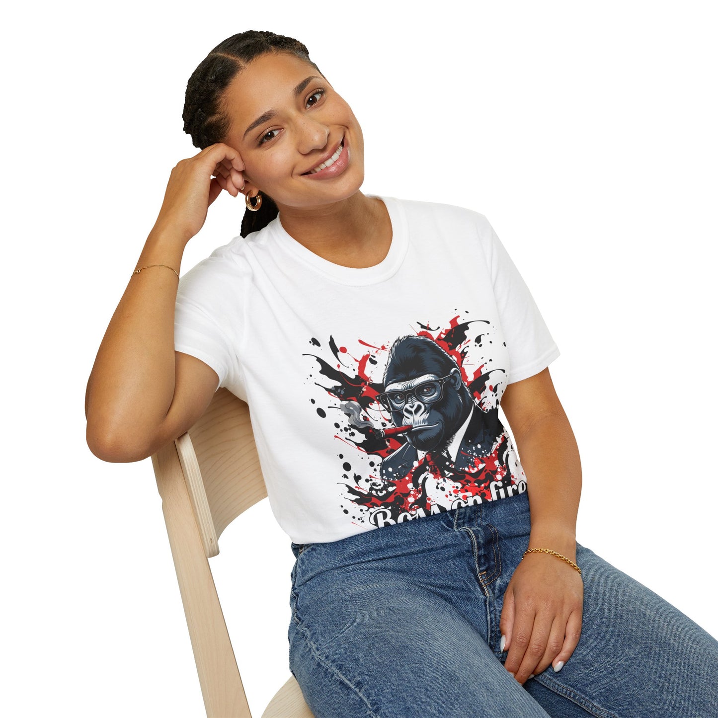 Boss on Fire Unisex T-Shirt, Funny Graphic Tee, Unique Gift, Casual Wear, Motivation Shirt