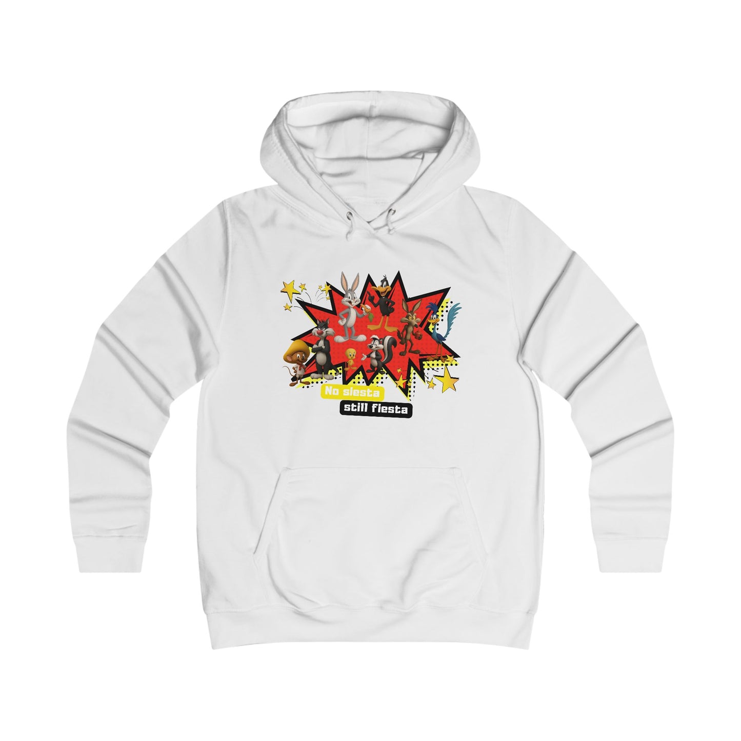 Girlie College Hoodie, Colorful Graphic Hooded Sweatshirt,