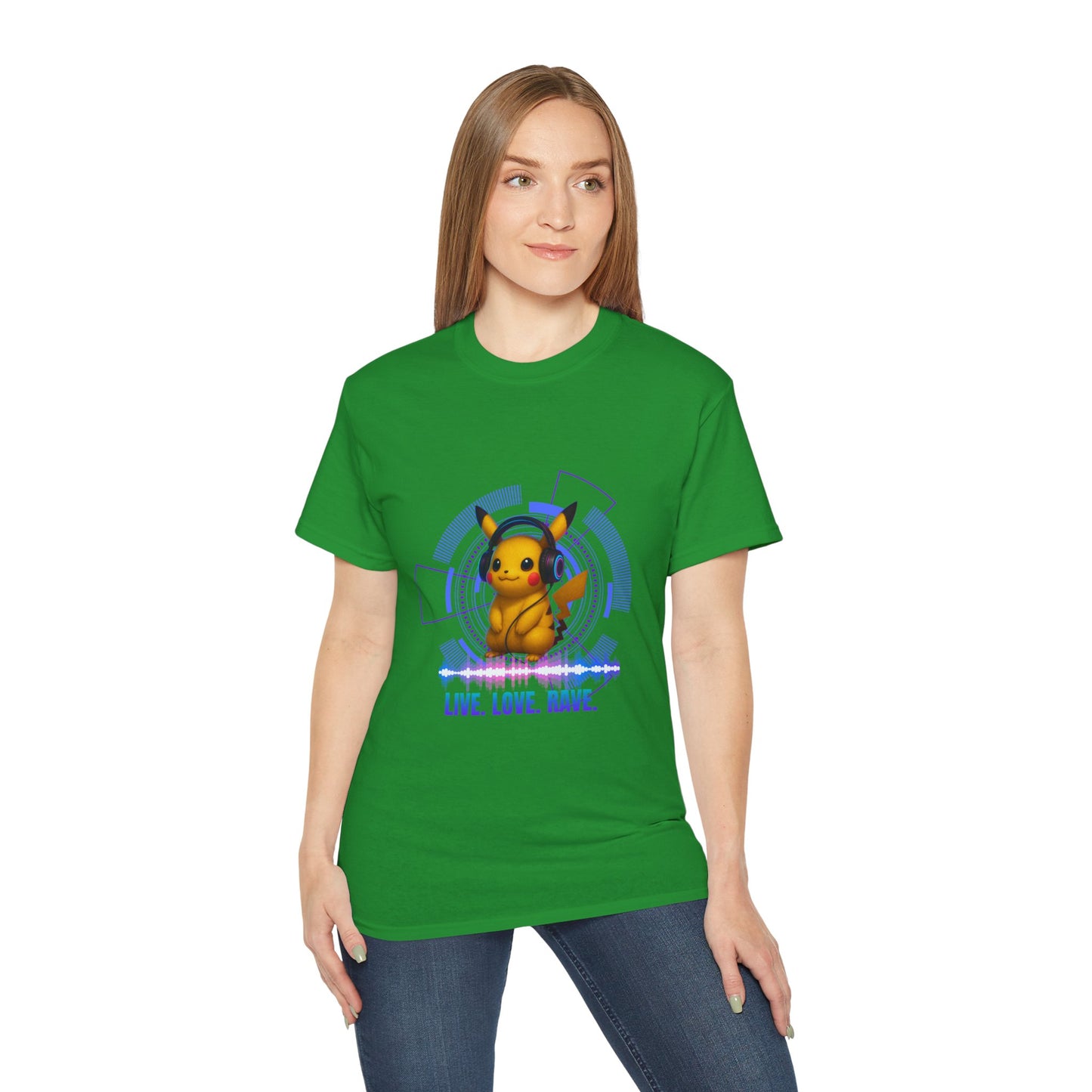 Rave T-Shirt, Fun Music Shirt, Live Love Rave - Techno - Pokemon