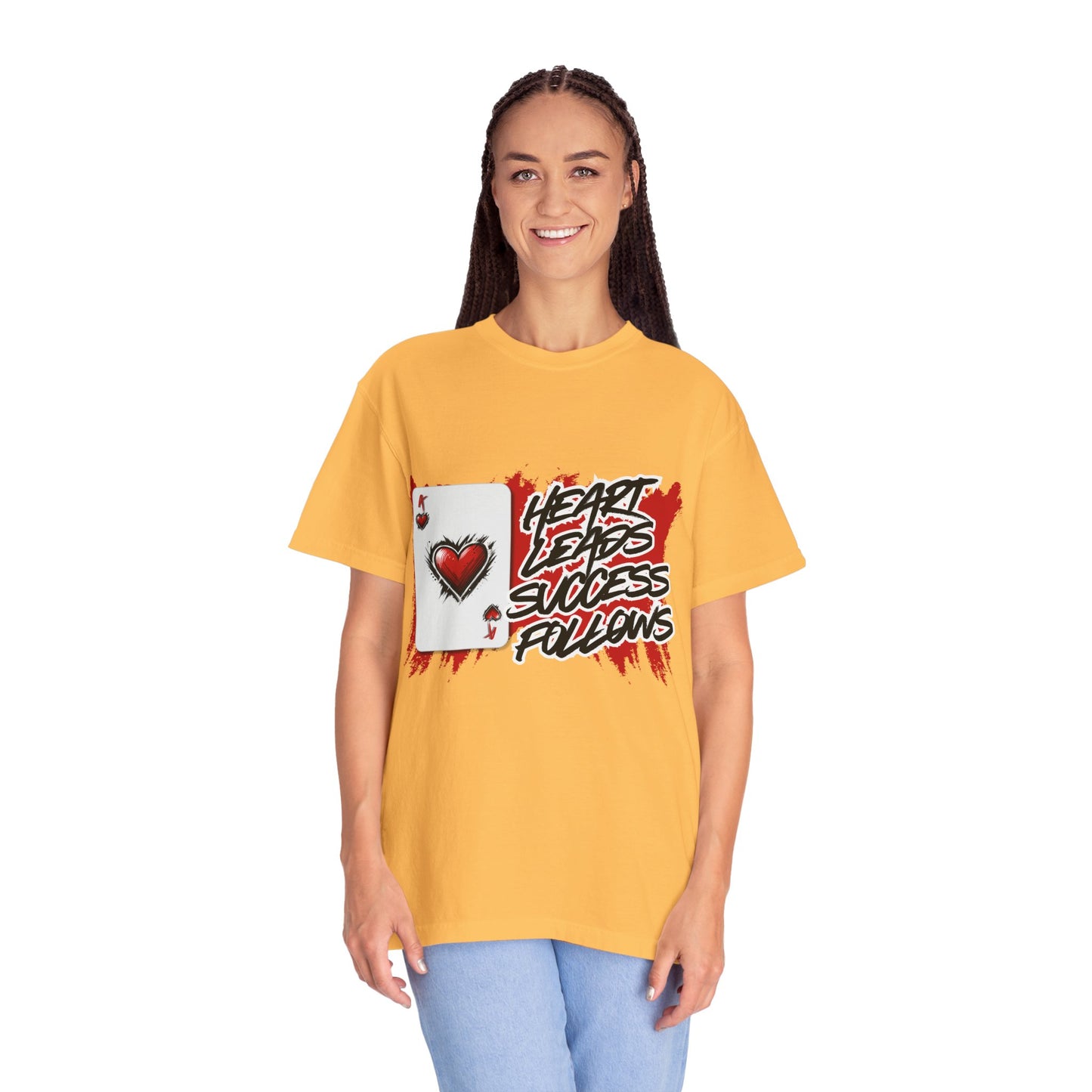 Heart Leads Success Unisex Heavy Cotton Tee | Graphic Tee | Casual Wear | Gift for Gamers | Inspirational Fashion | Streetwear