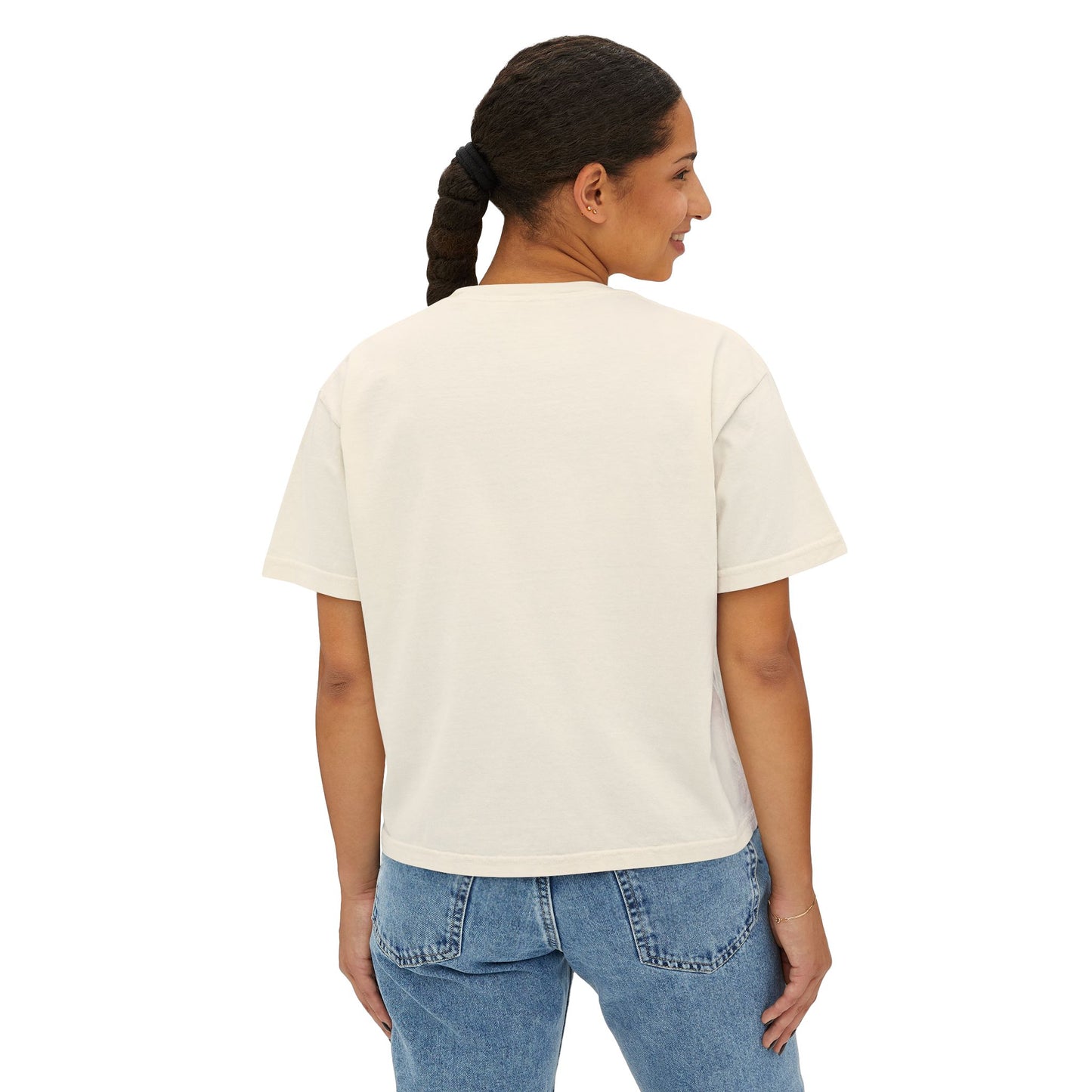 Women's Boxy Tee - "Within Darkness, There is Light" Cozy Cartoon Tee Anime