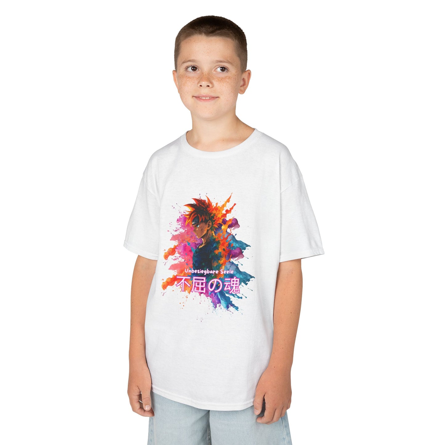 "unbesiegbare Seele" Vibrant Kids Jersey Tank Top - Colorful Anime Design