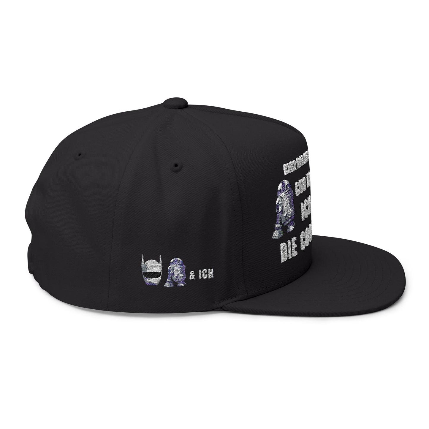 Flat Bill Cap with Fun Embroidery R2D2 - Cro - & ICH