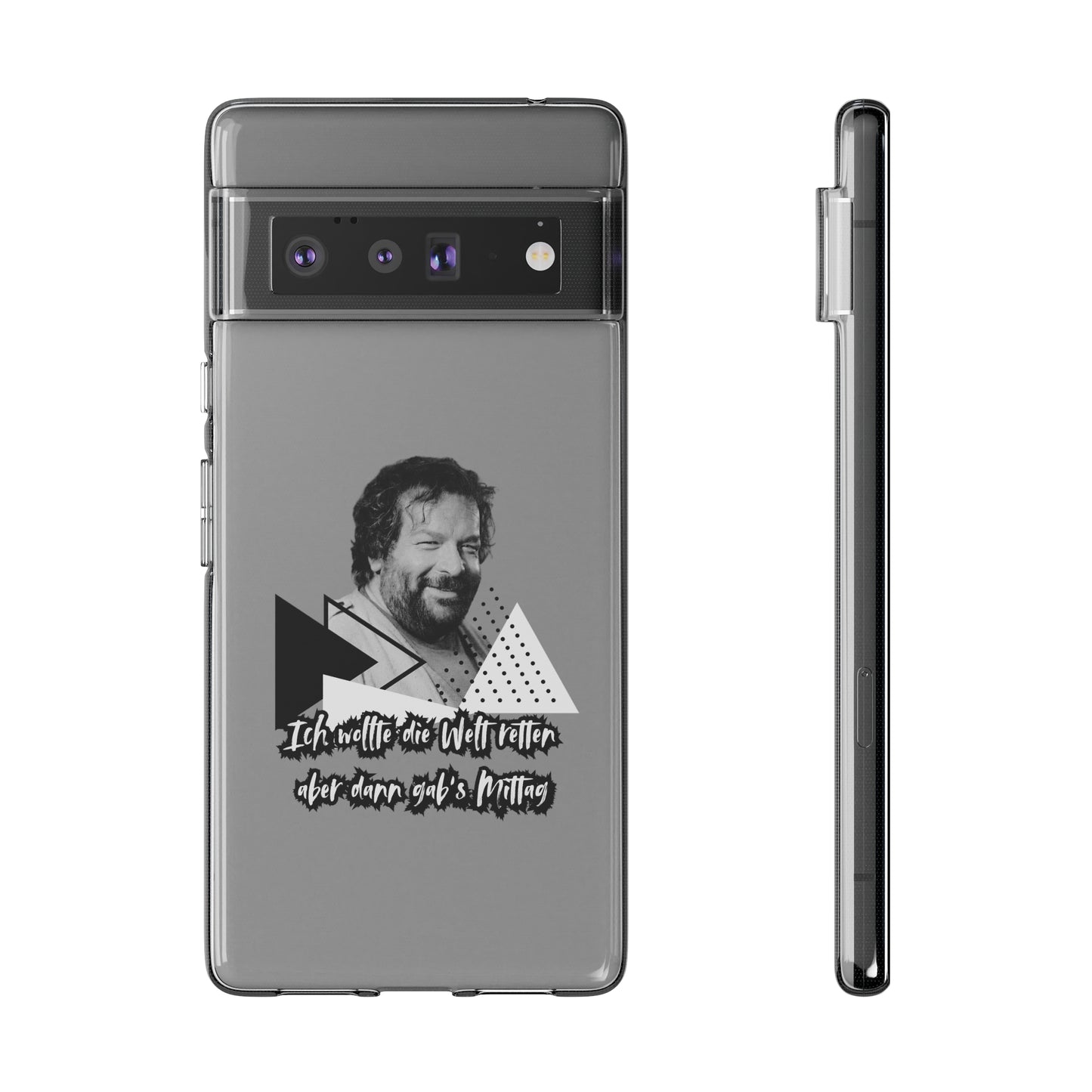 Handyhülle Unique Phone Cover, Ich wollte die Welt retten, dann gabs Mittag