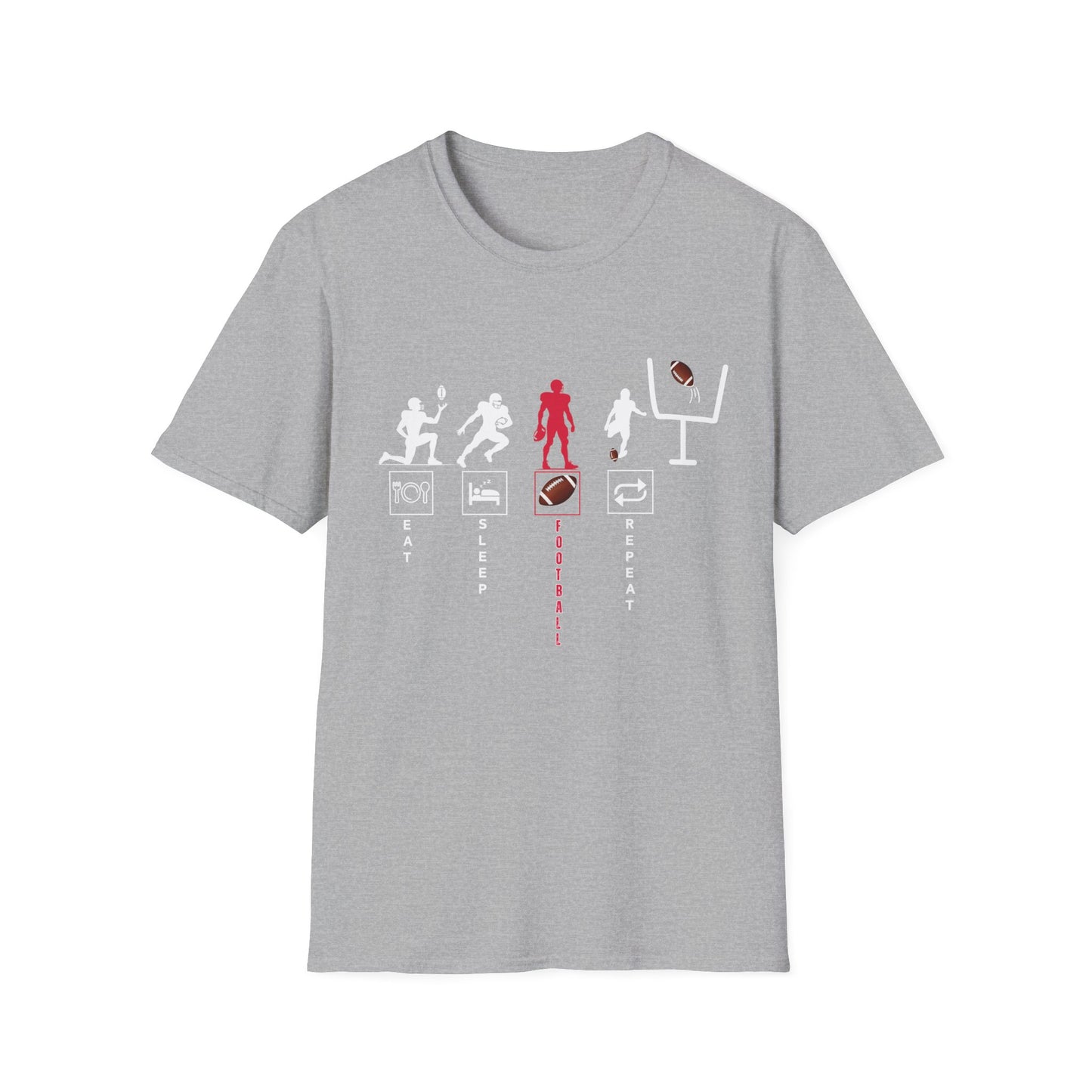 Football Life Unisex T-Shirt - Eat, Sleep, Football, Repeat