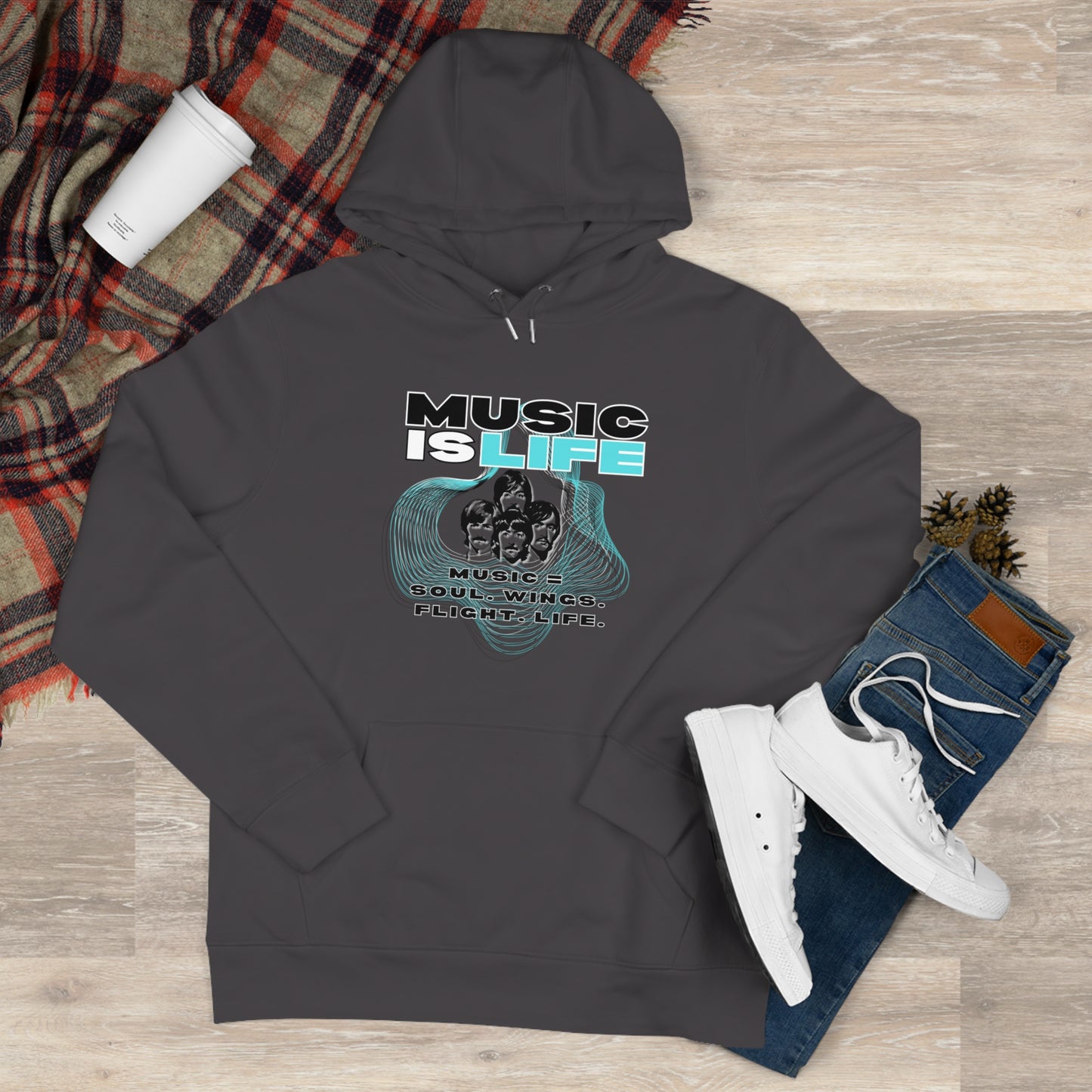 Beatles Music Is Life King Hooded Sweatshirt | Perfect for music lovers