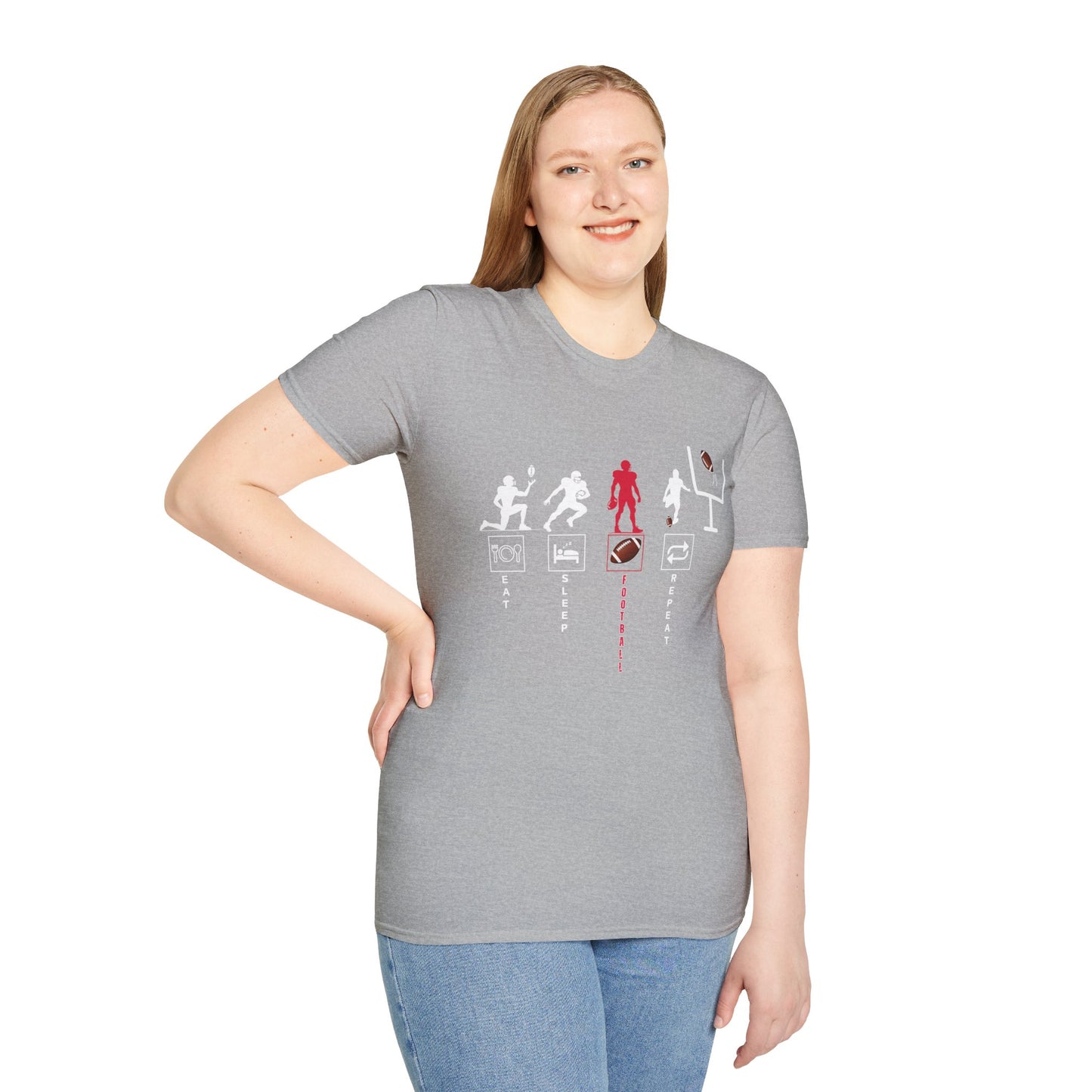 Football Life Unisex T-Shirt - Eat, Sleep, Football, Repeat