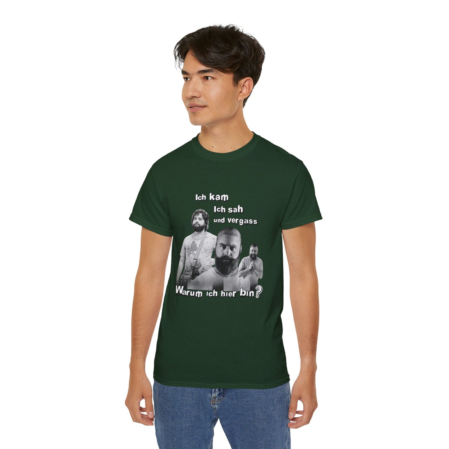 T ShirtUnisex Witz Alan Garner– Ich kam ich sah und vergaß - Warum ich hier bin!