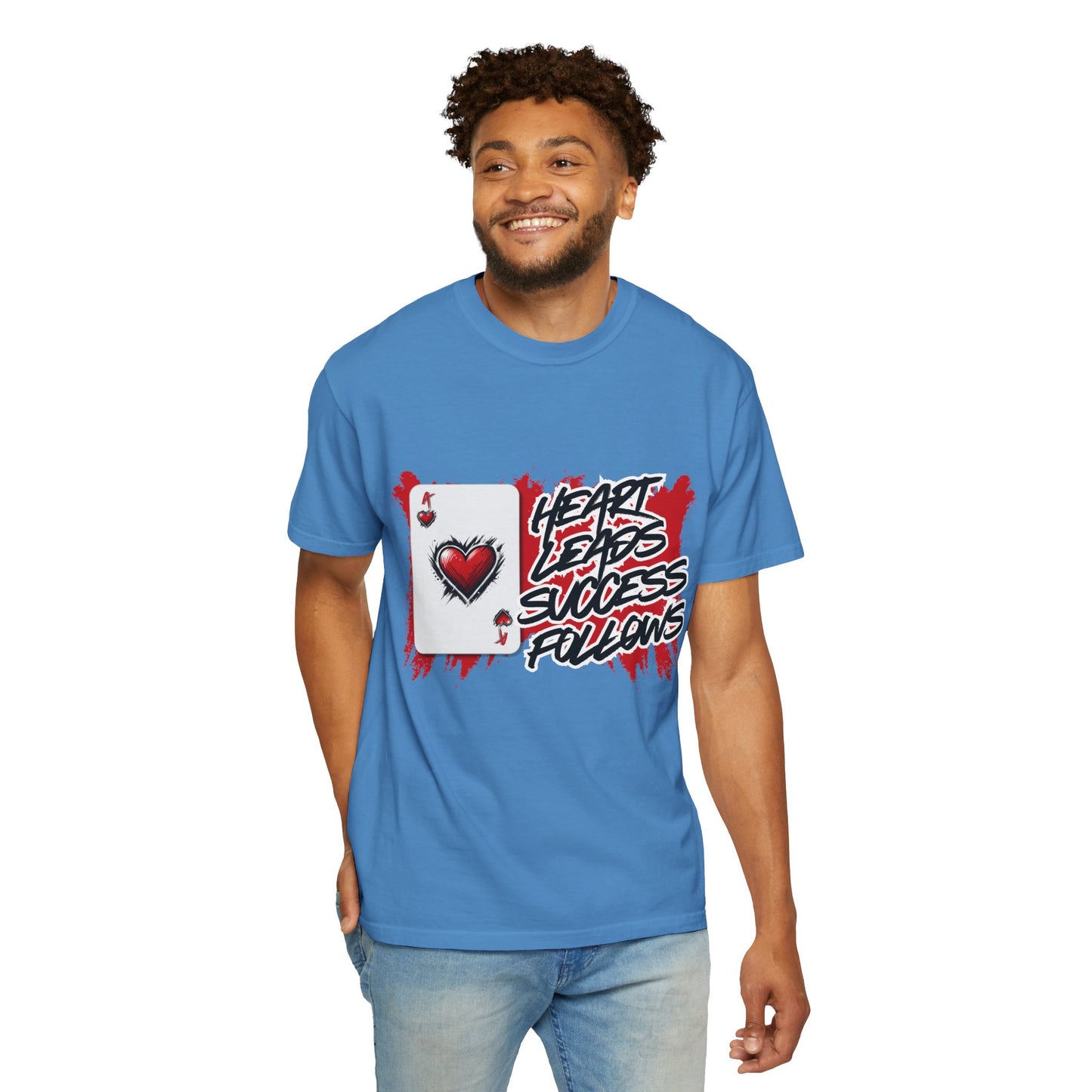 Heart Leads Success Unisex Heavy Cotton Tee | Graphic Tee | Casual Wear | Gift for Gamers | Inspirational Fashion | Streetwear