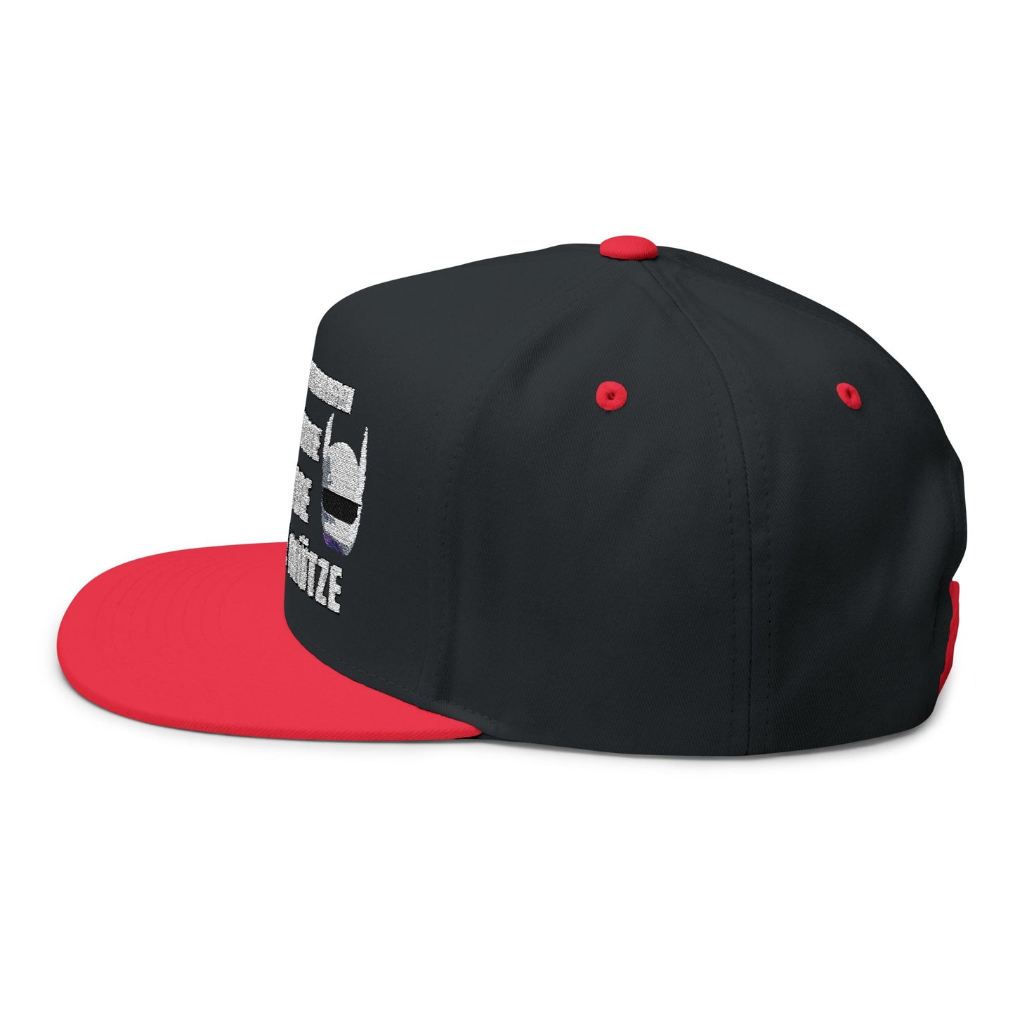 Flat Bill Cap with Fun Embroidery R2D2 - Cro - & ICH