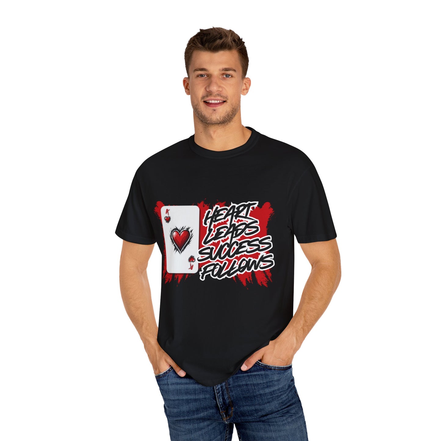 Heart Leads Success Unisex Heavy Cotton Tee | Graphic Tee | Casual Wear | Gift for Gamers | Inspirational Fashion | Streetwear