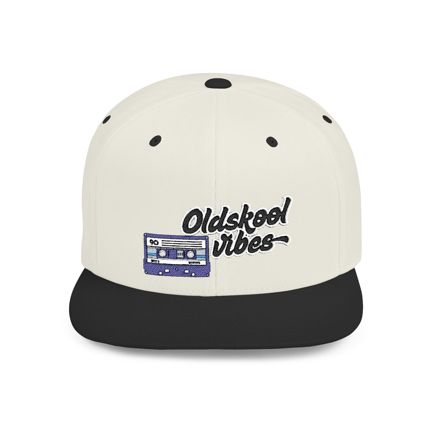 Oldschool Vibes Flat Bill Snapback Cap | Retro Style Hat for Casual Wear