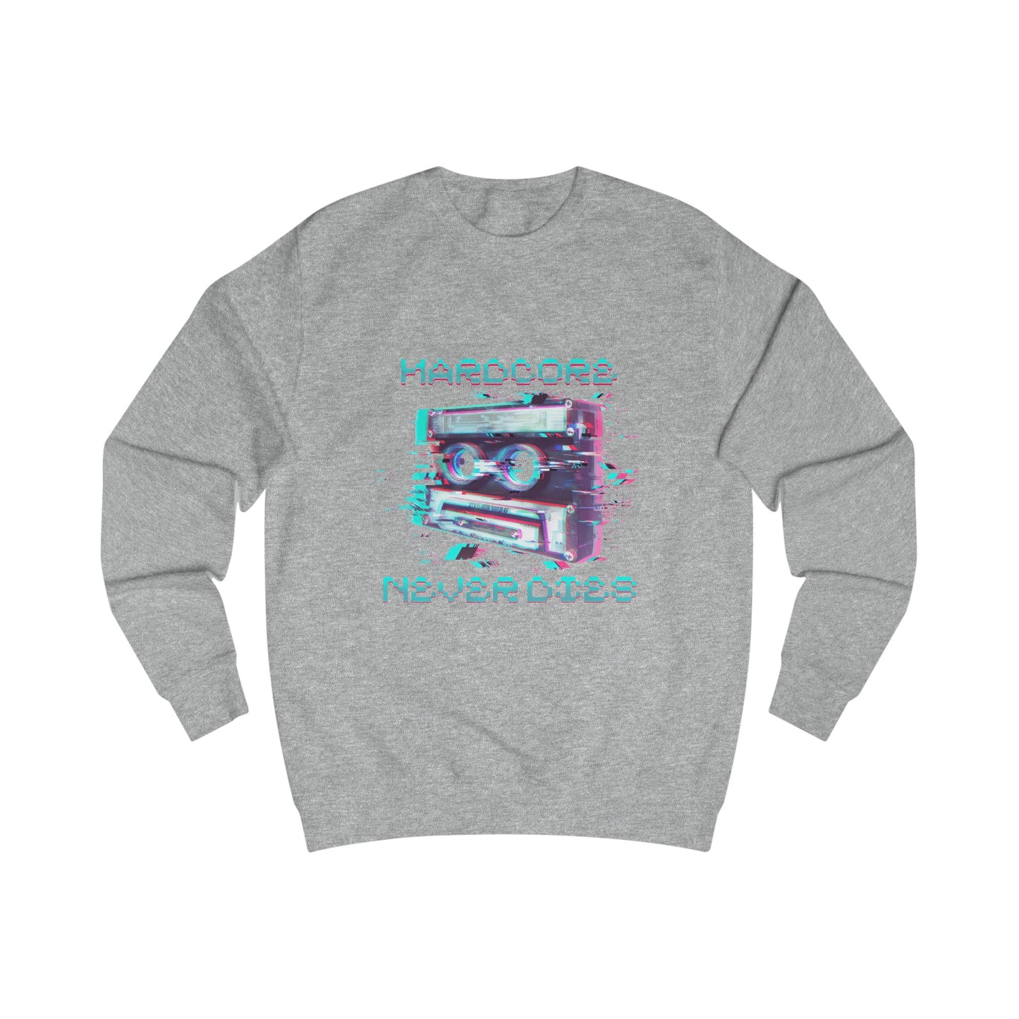 Techno Vintage-Inspired Unisex Sweatshirt - Hardcore Never Dies - Streetwear