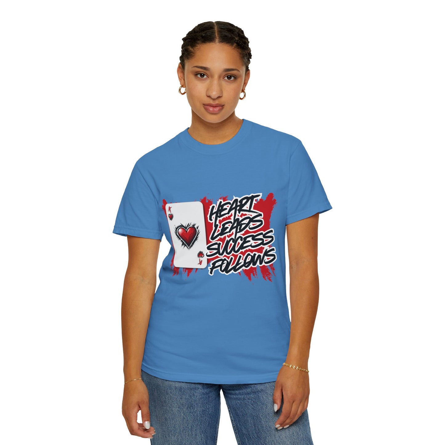 Heart Leads Success Unisex Heavy Cotton Tee | Graphic Tee | Casual Wear | Gift for Gamers | Inspirational Fashion | Streetwear
