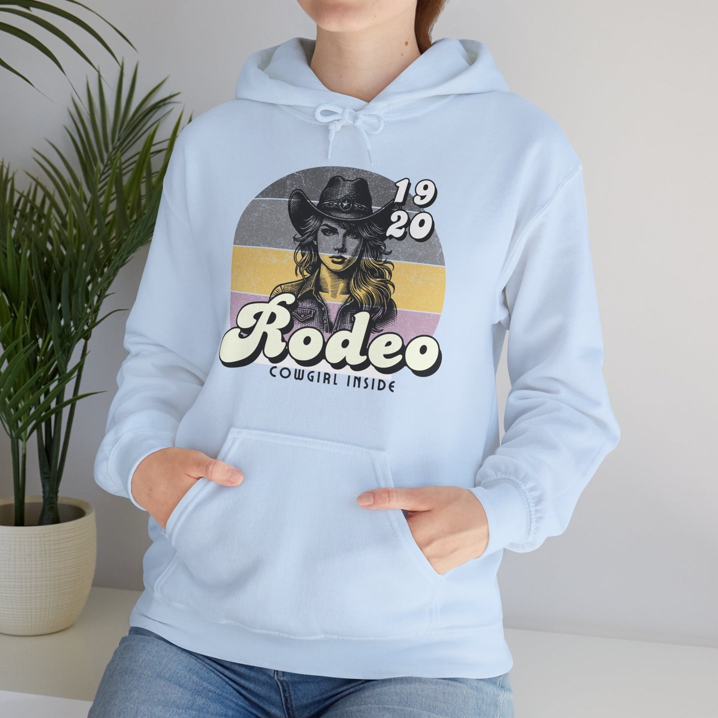 Rodeo Cowgirl Hooded HOODIE - Unisex Heavy Blend⢠- Retro Style