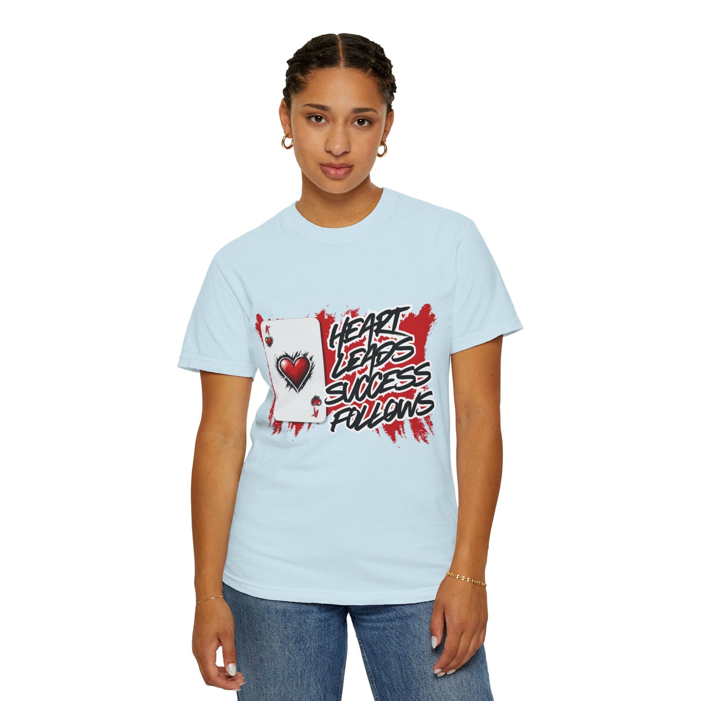Heart Leads Success Unisex Heavy Cotton Tee | Graphic Tee | Casual Wear | Gift for Gamers | Inspirational Fashion | Streetwear