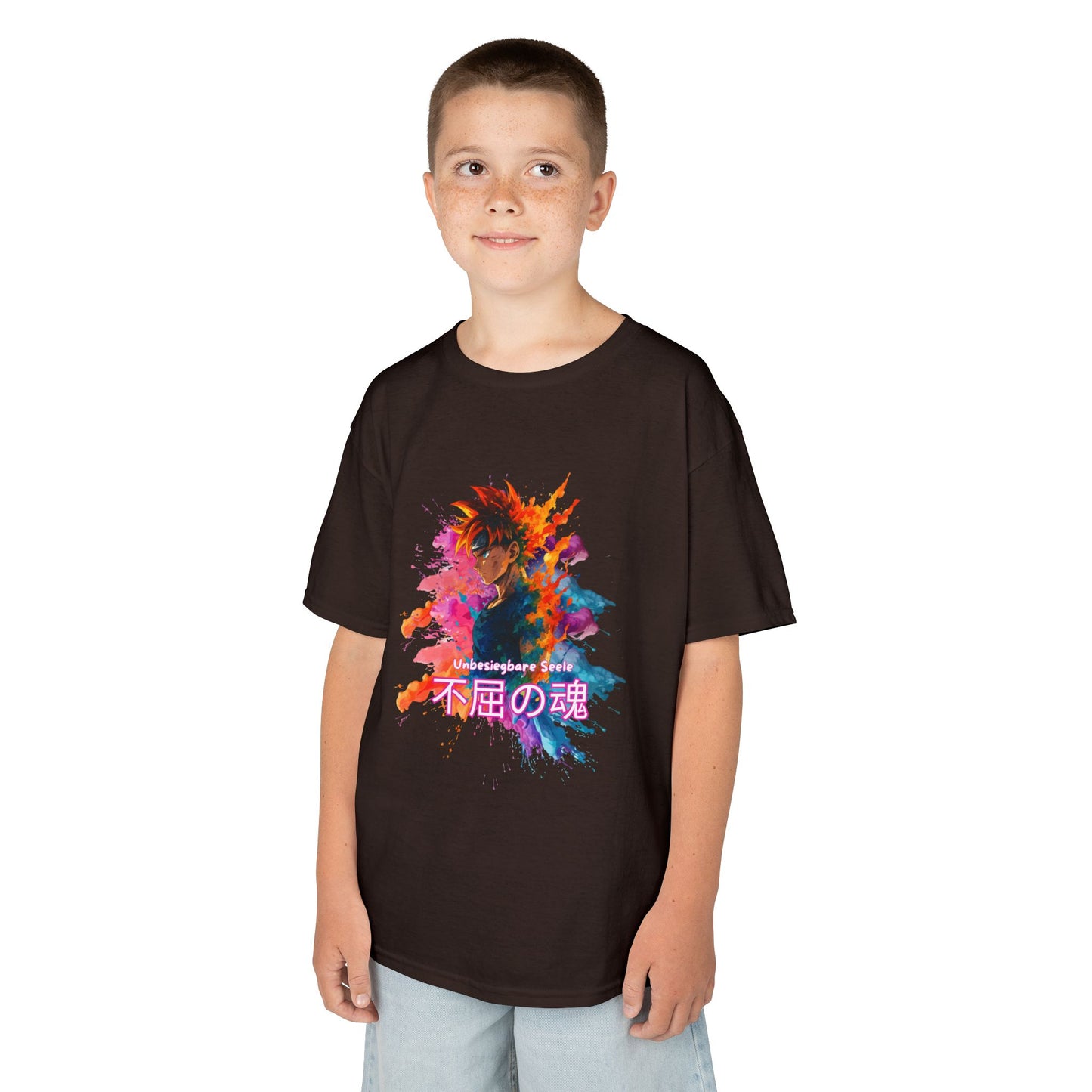 "unbesiegbare Seele" Vibrant Kids Jersey Tank Top - Colorful Anime Design