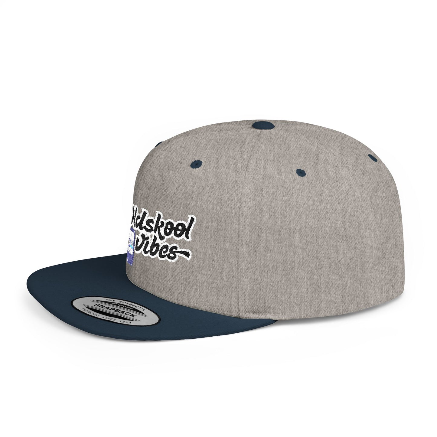 Oldschool Vibes Flat Bill Snapback Cap | Retro Style Hat for Casual Wear
