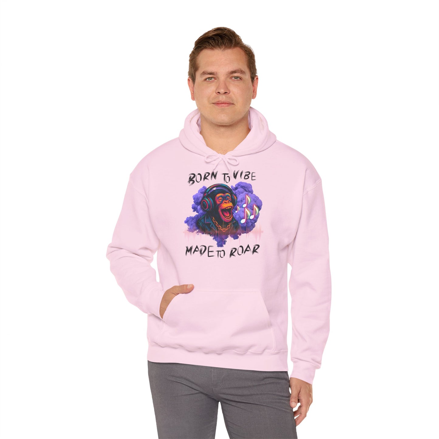 Born to Vibe Unisex Heavy Blend⢠Hooded Sweatshirt - Made to Roar Monkey - Monkey