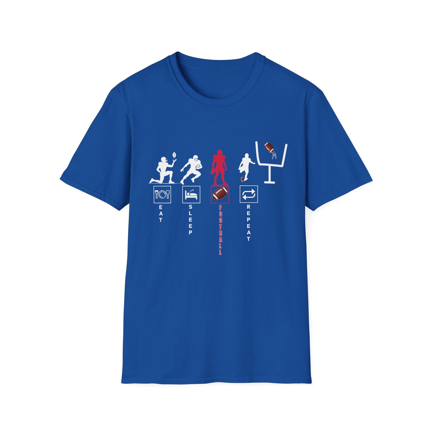 Football Life Unisex T-Shirt - Eat, Sleep, Football, Repeat