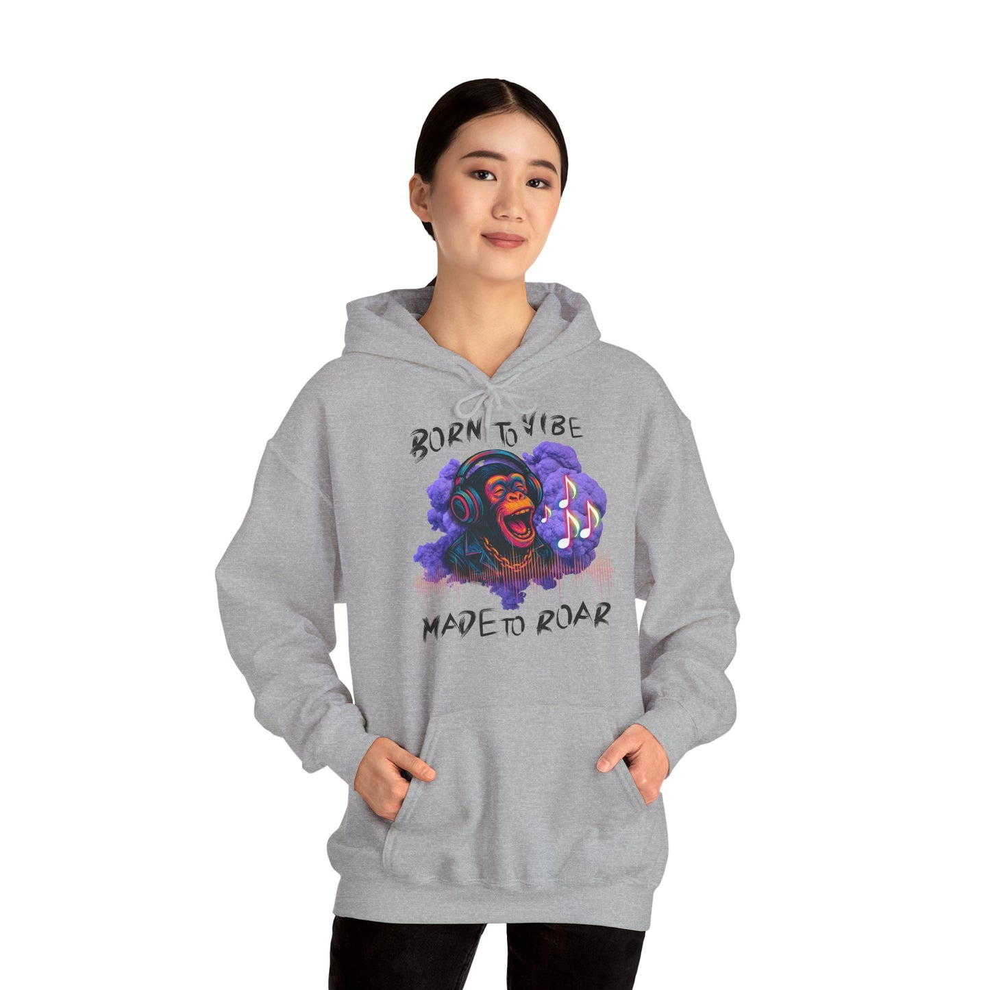 Born to Vibe Unisex Heavy Blend⢠Hooded Sweatshirt - Made to Roar Monkey - Monkey