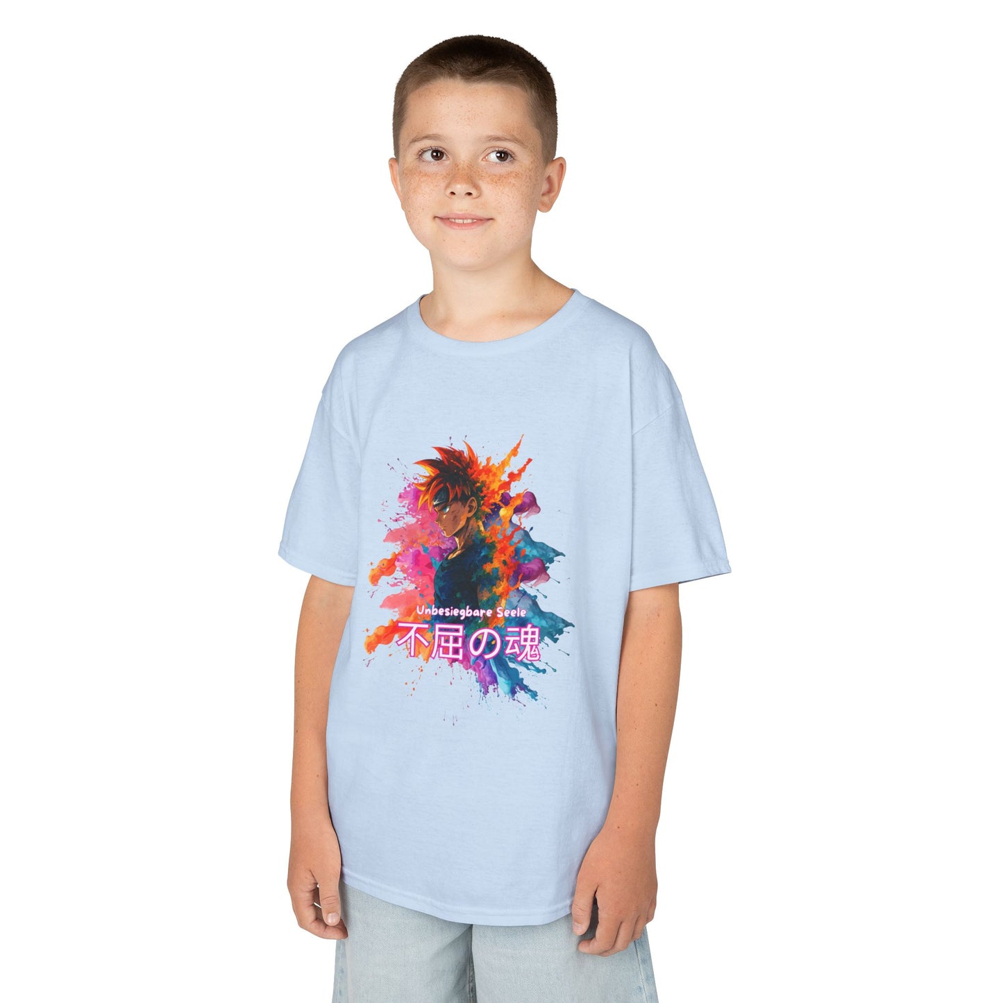 "unbesiegbare Seele" Vibrant Kids Jersey Tank Top - Colorful Anime Design